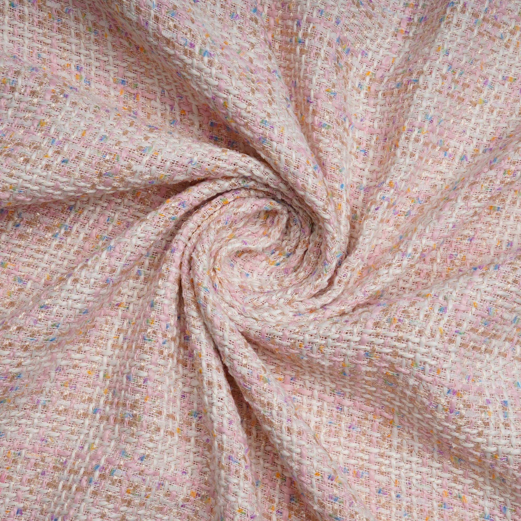 Pink Premium Shimmer Imported Tweed Fabric (60" Width)