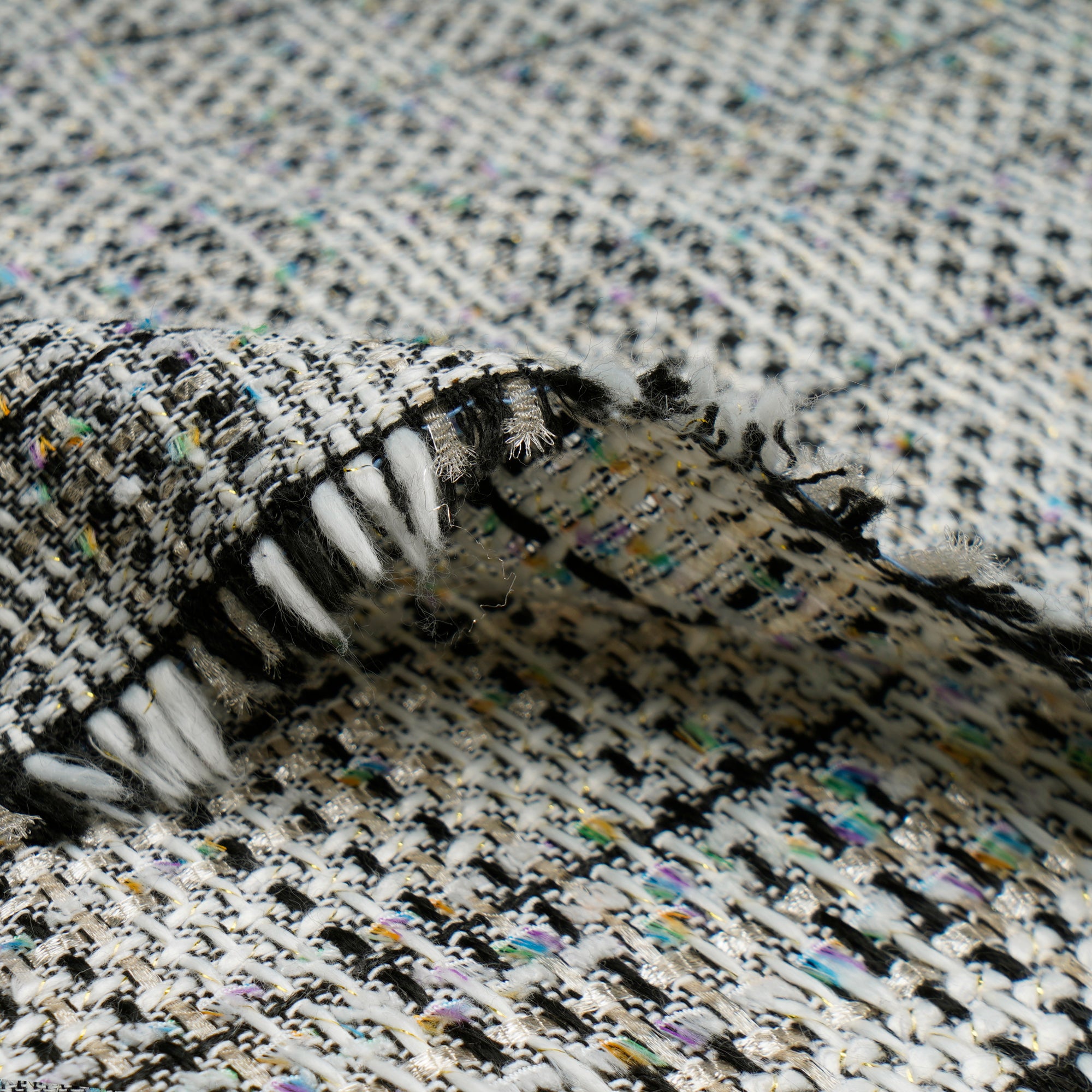 Multi Color Premium Shimmer Imported Tweed Fabric (60" Width)