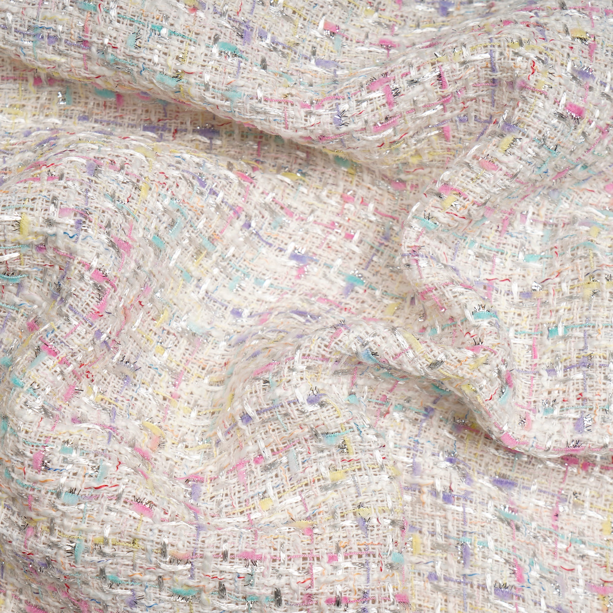 Multi Color Premium Shimmer Imported Tweed Fabric (60" Width)