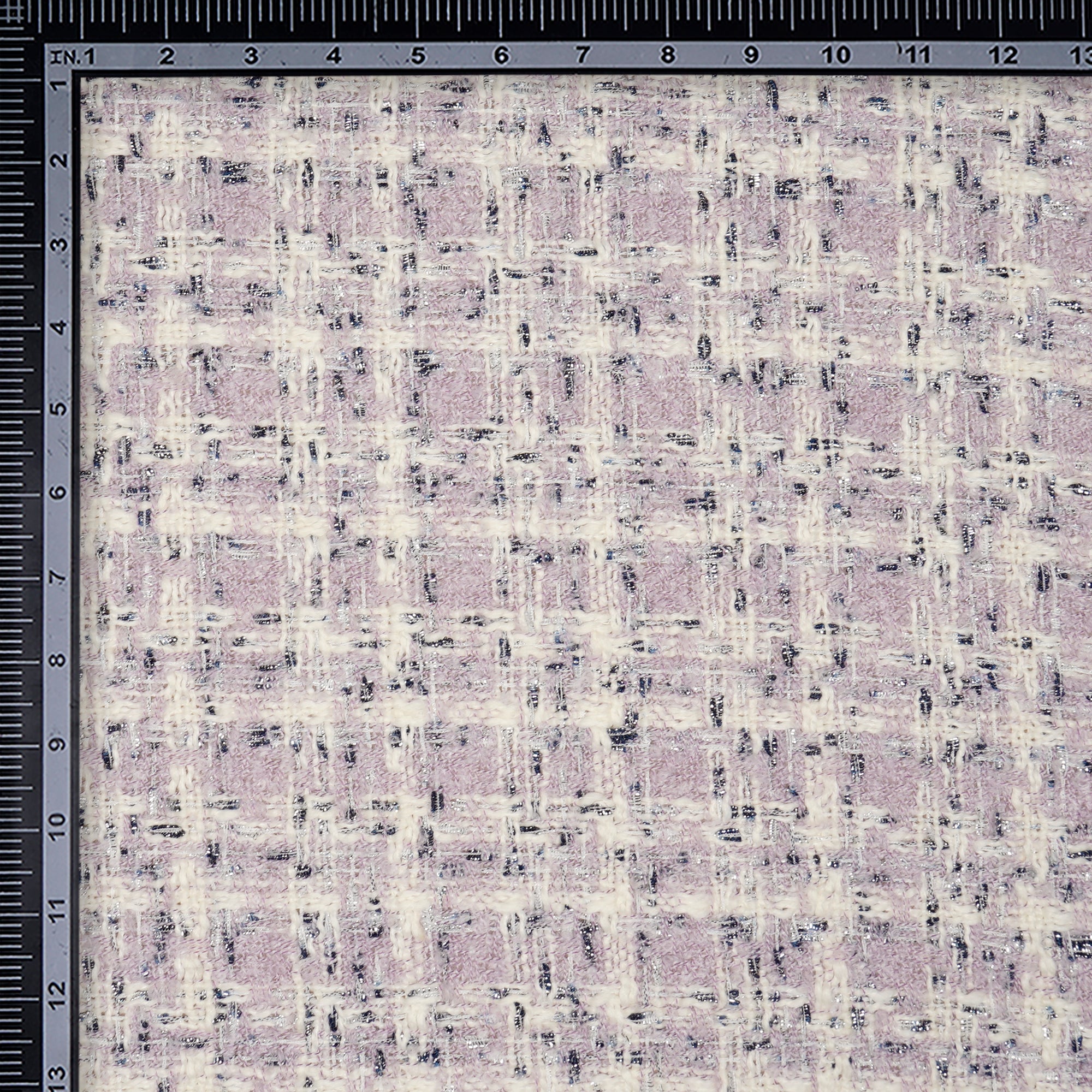 Purple-White Premium Shimmer Imported Tweed Fabric (60" Width)