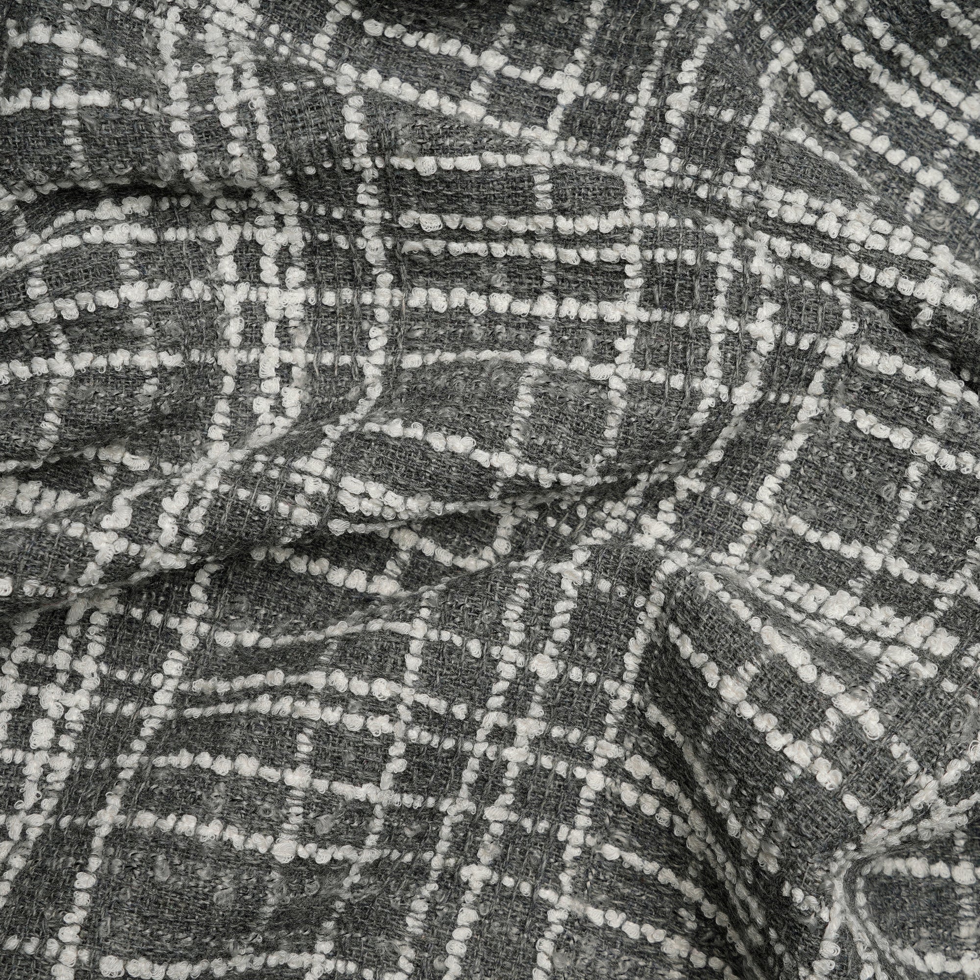 Grey-White Premium Imported Tweed Fabric (60" Width)