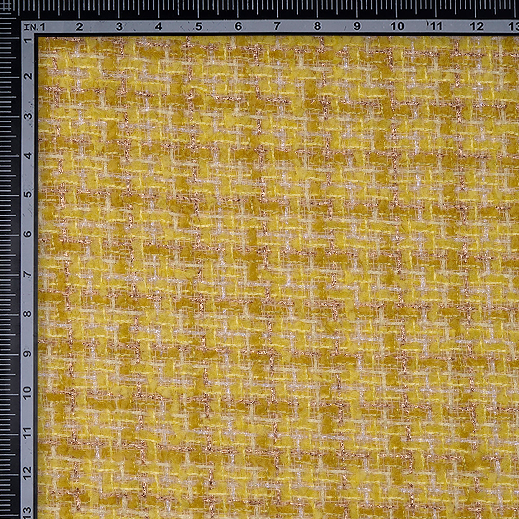Yellow Premium Shimmer Metallic Tweed Fabric (60" Width)