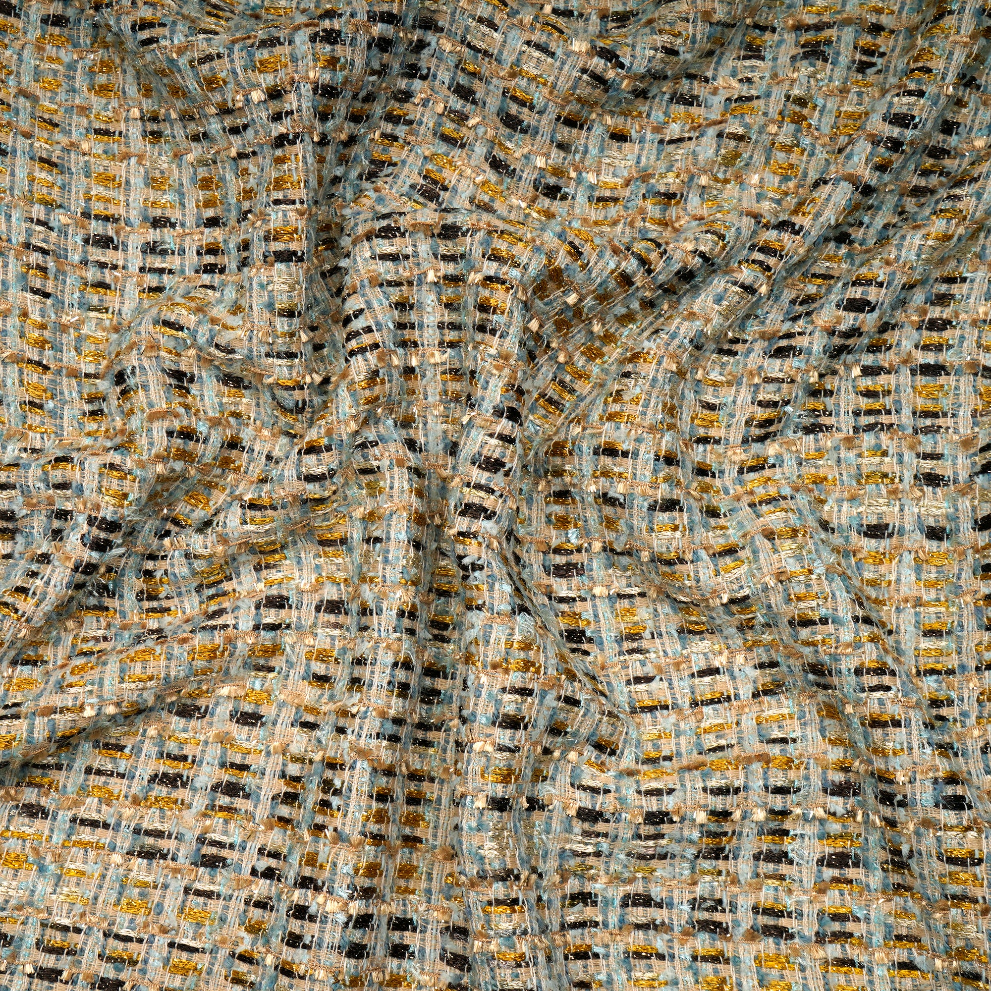 Multi Color Premium Shimmer Metallic Tweed Fabric (60" Width)