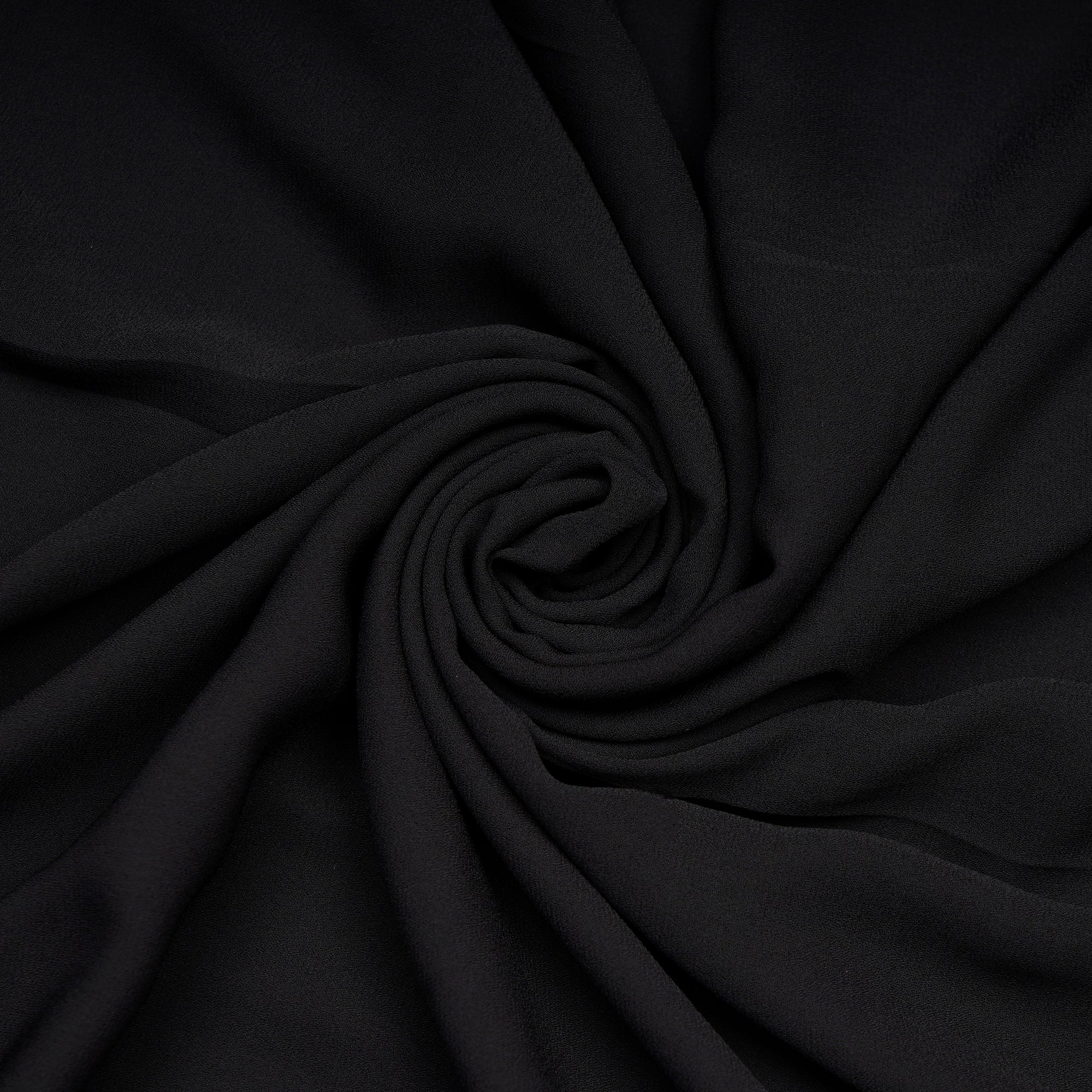Black Solid Dyed Imported Royal Georgette Fabric (60" Width)
