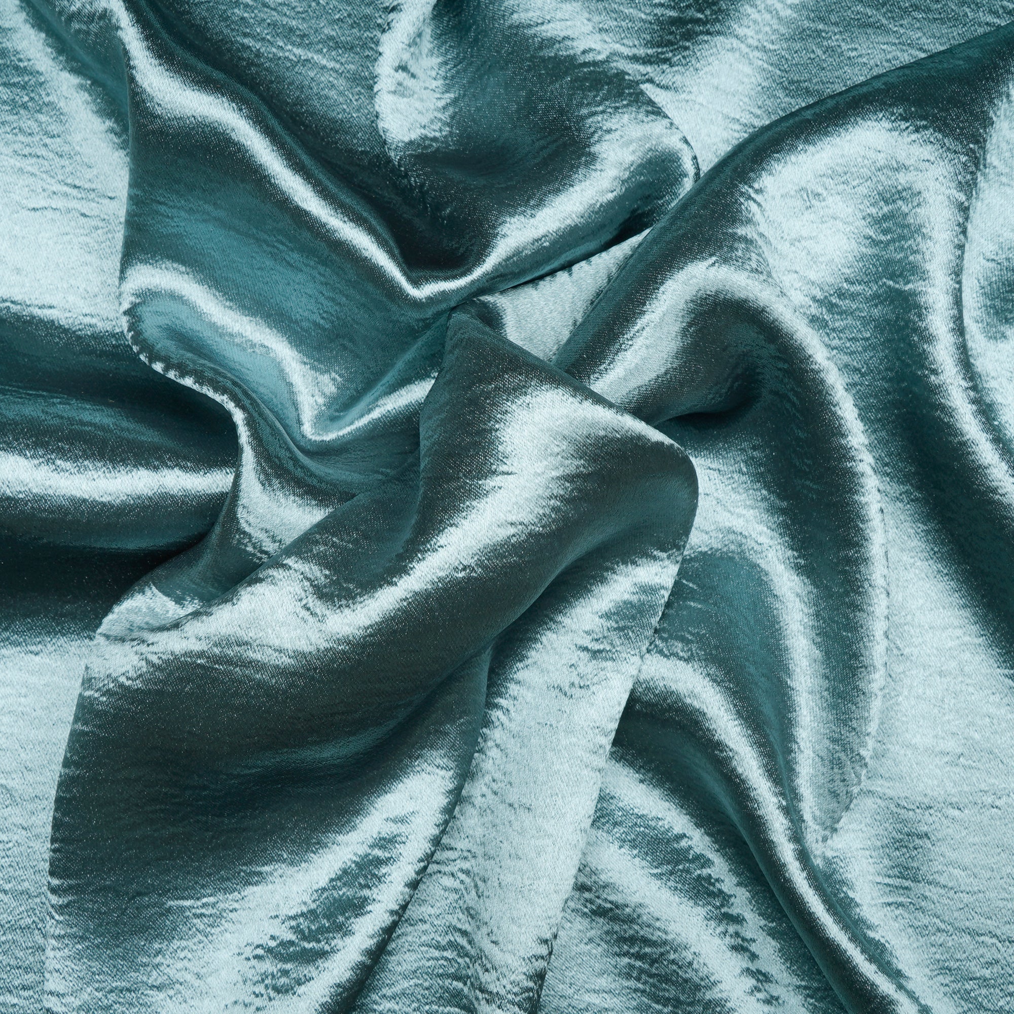 Mineral Blue Solid Dyed Imported Lido Satin Fabric (60" Width)