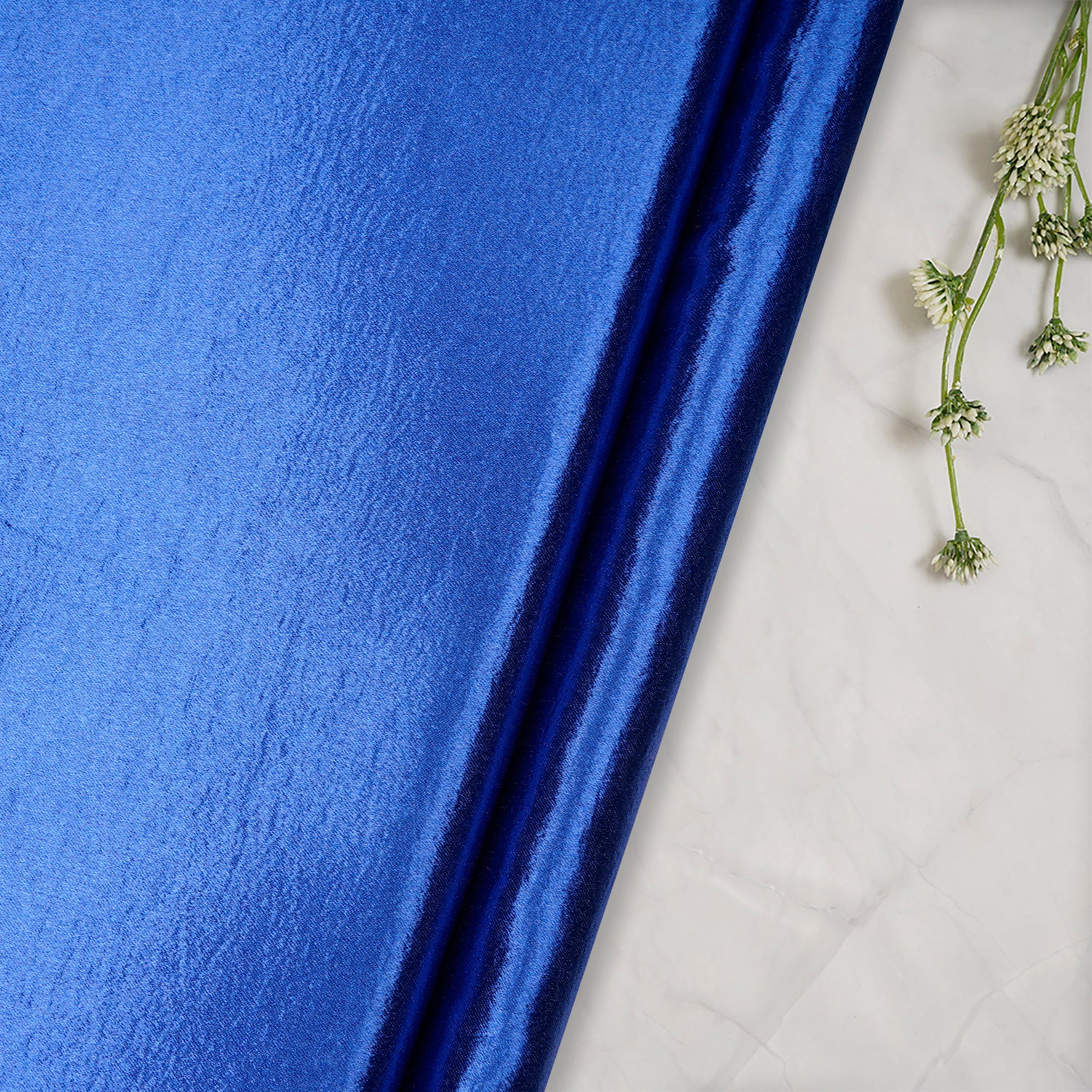 Lapis Blue Solid Dyed Imported Lido Satin Fabric (60" Width)