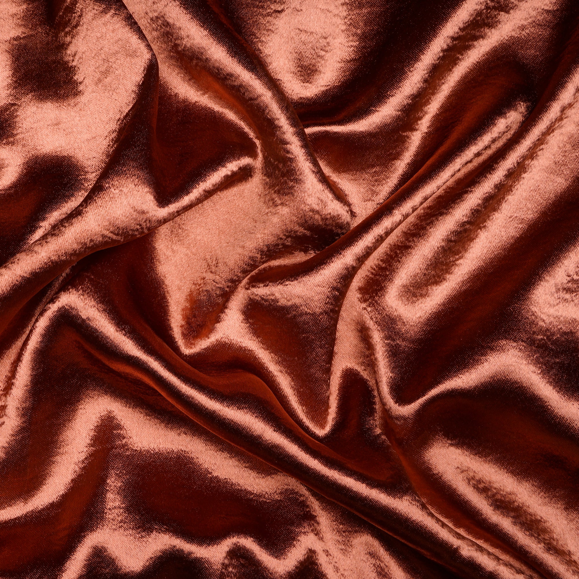Baked Clay Solid Dyed Imported Lido Satin Fabric (60" Width)
