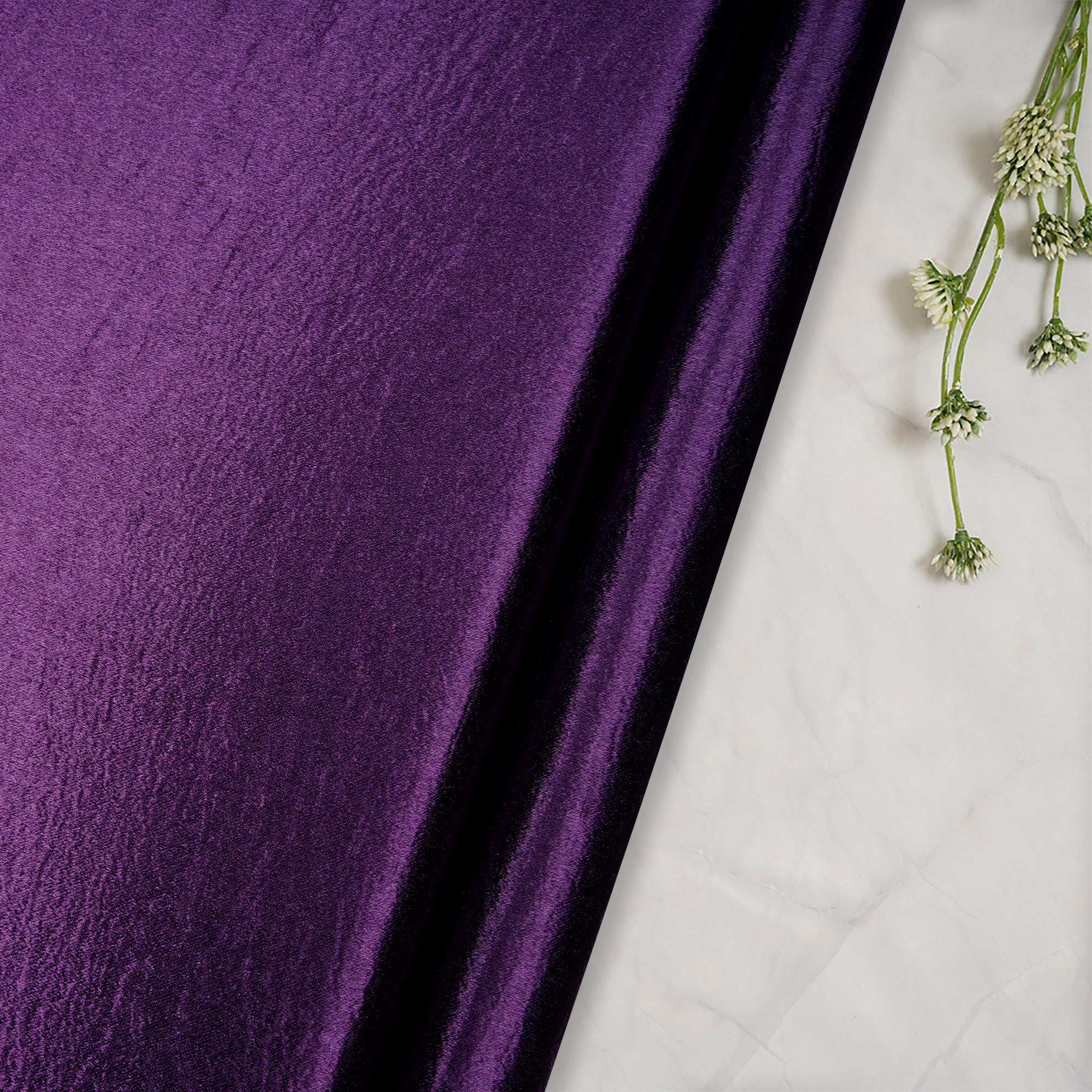 Deep Purple Solid Dyed Imported Lido Satin Fabric (60" Width)