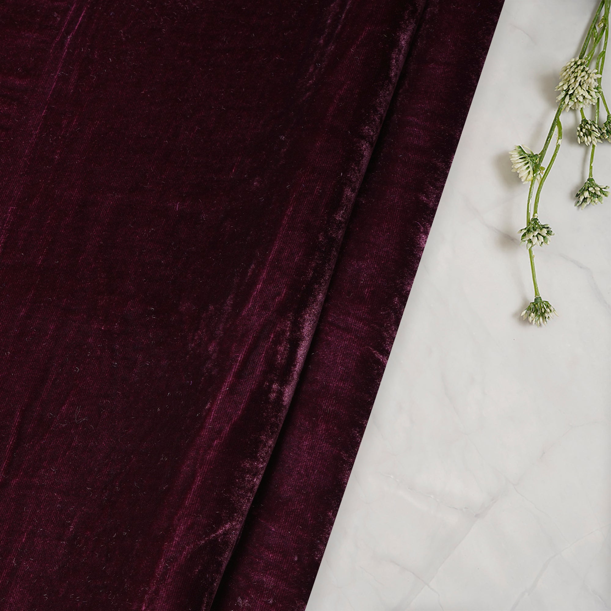 Maroon Imported Silk Velvet Fabric