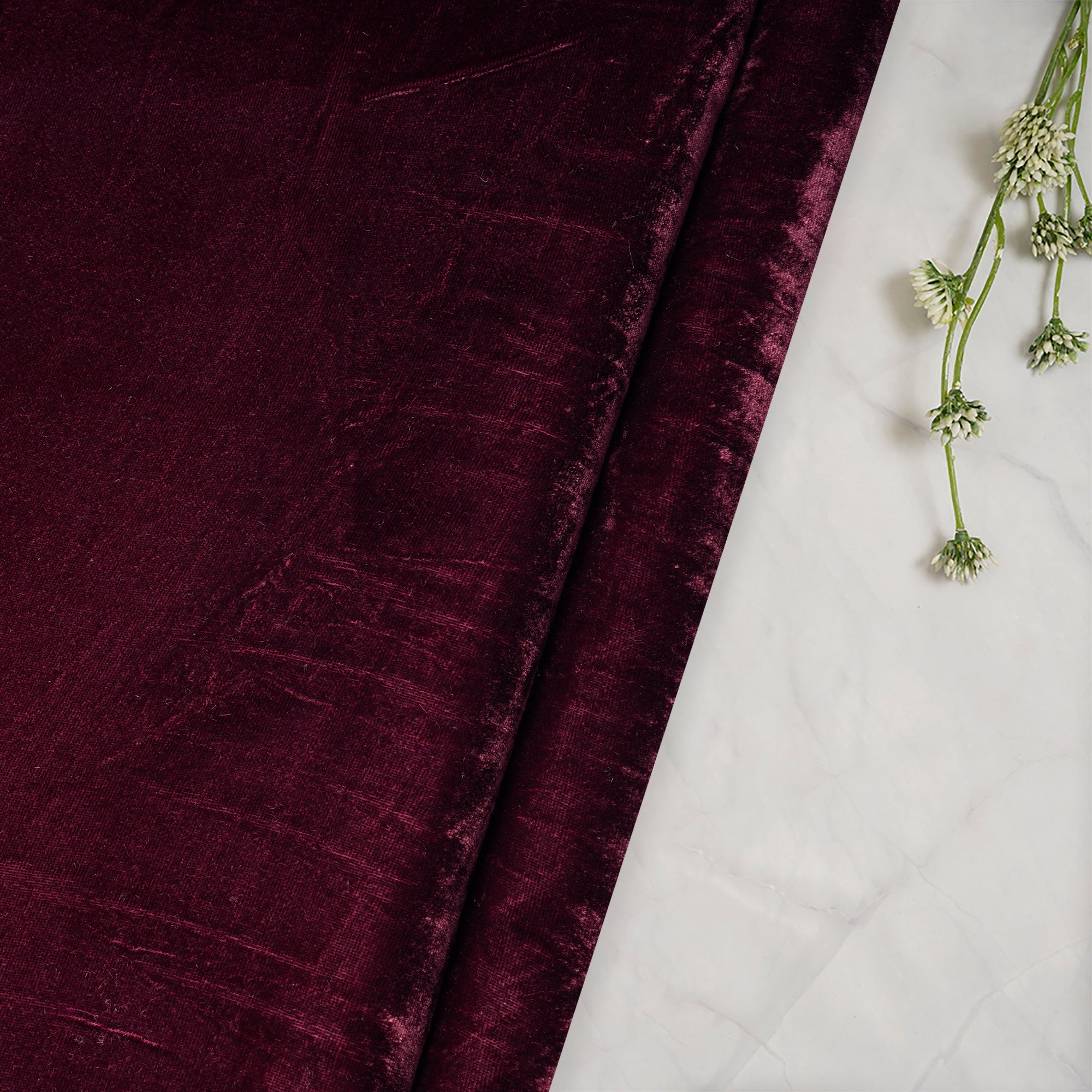 Cabernet Imported Silk Velvet Fabric