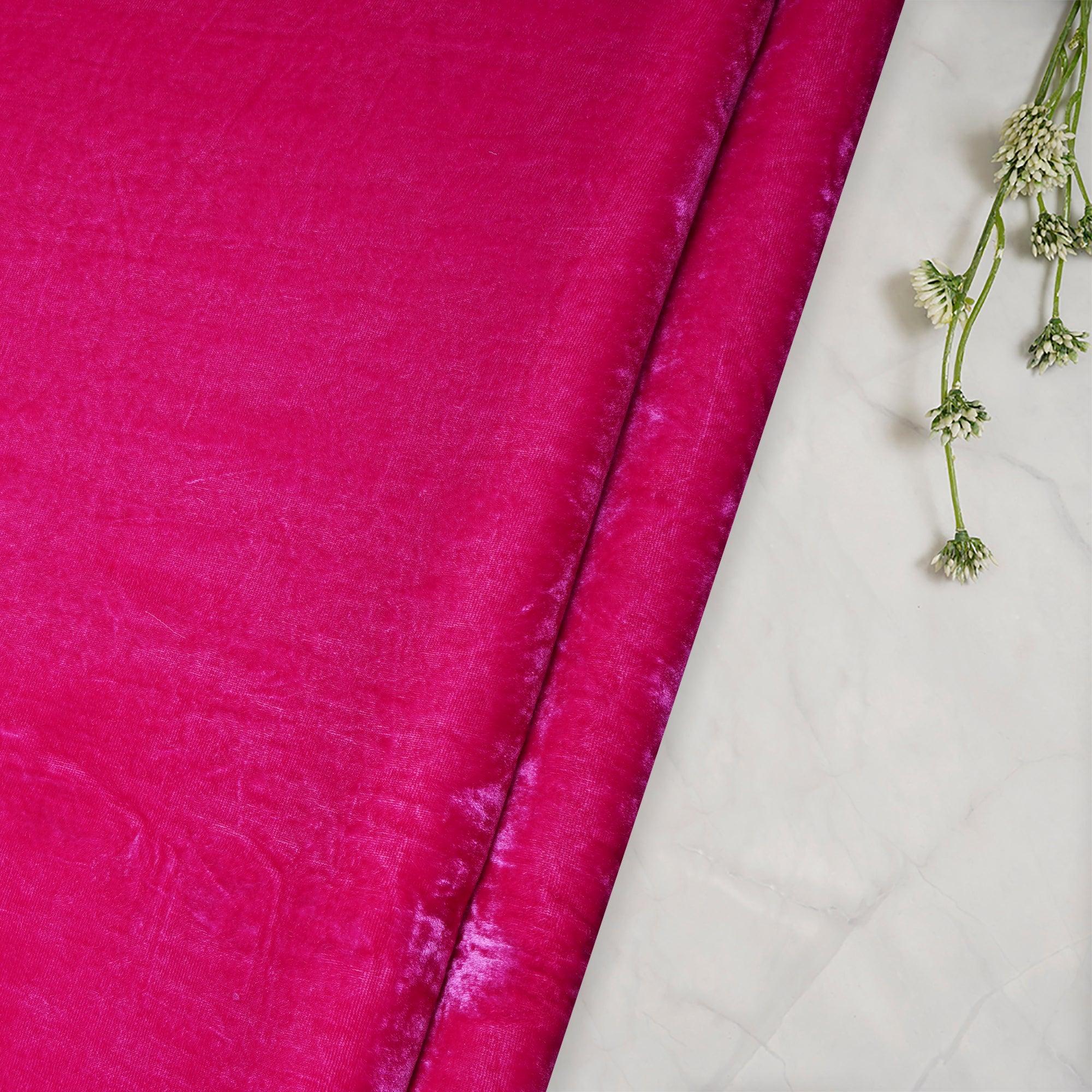 Fuchsia Pink Imported Silk Velvet Fabric