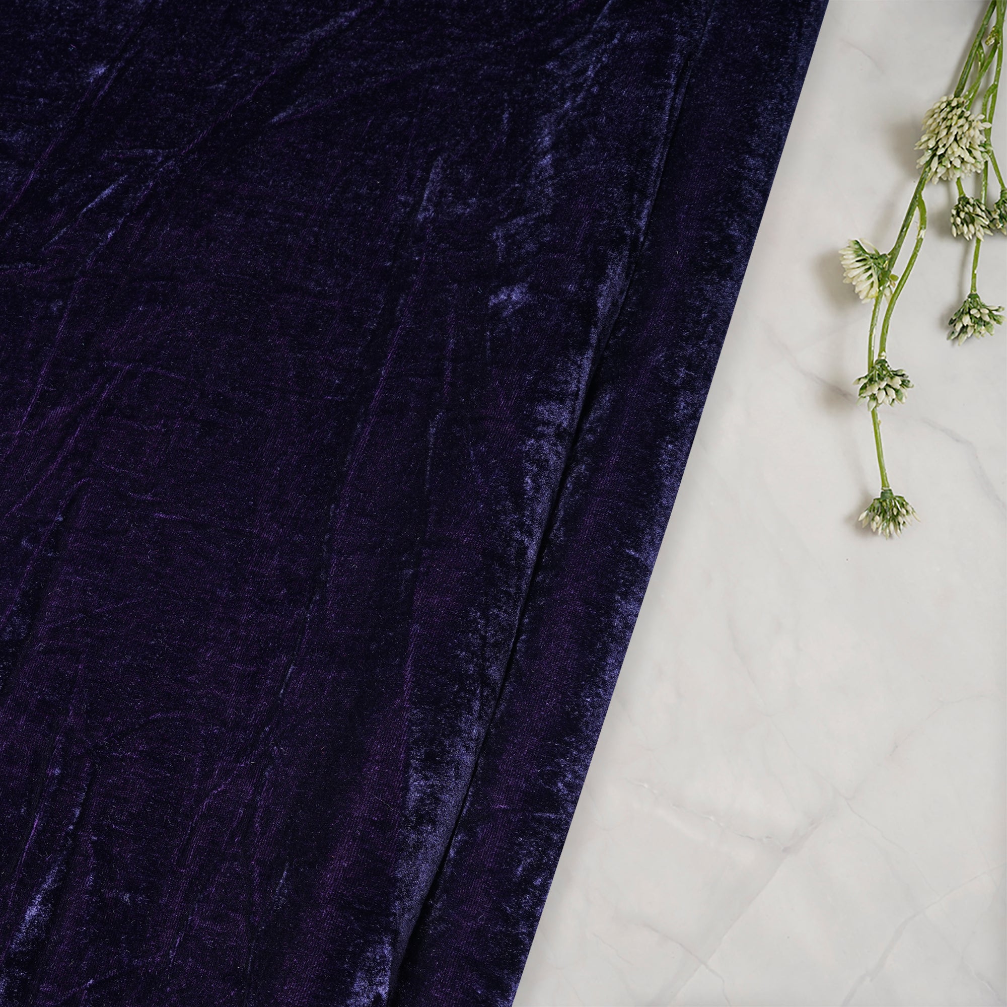 Dark Purple Nectar Imported Silk Velvet Fabric