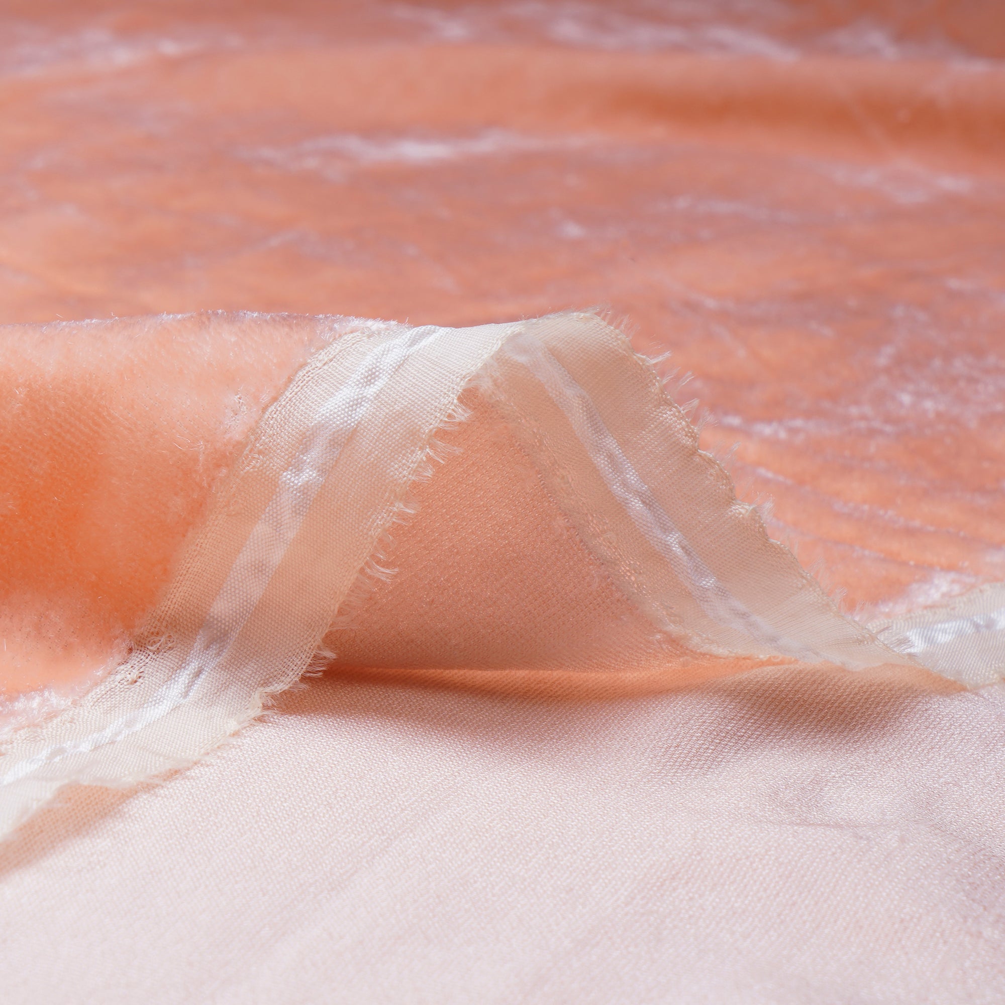 Peach Nectar Imported Silk Velvet Fabric