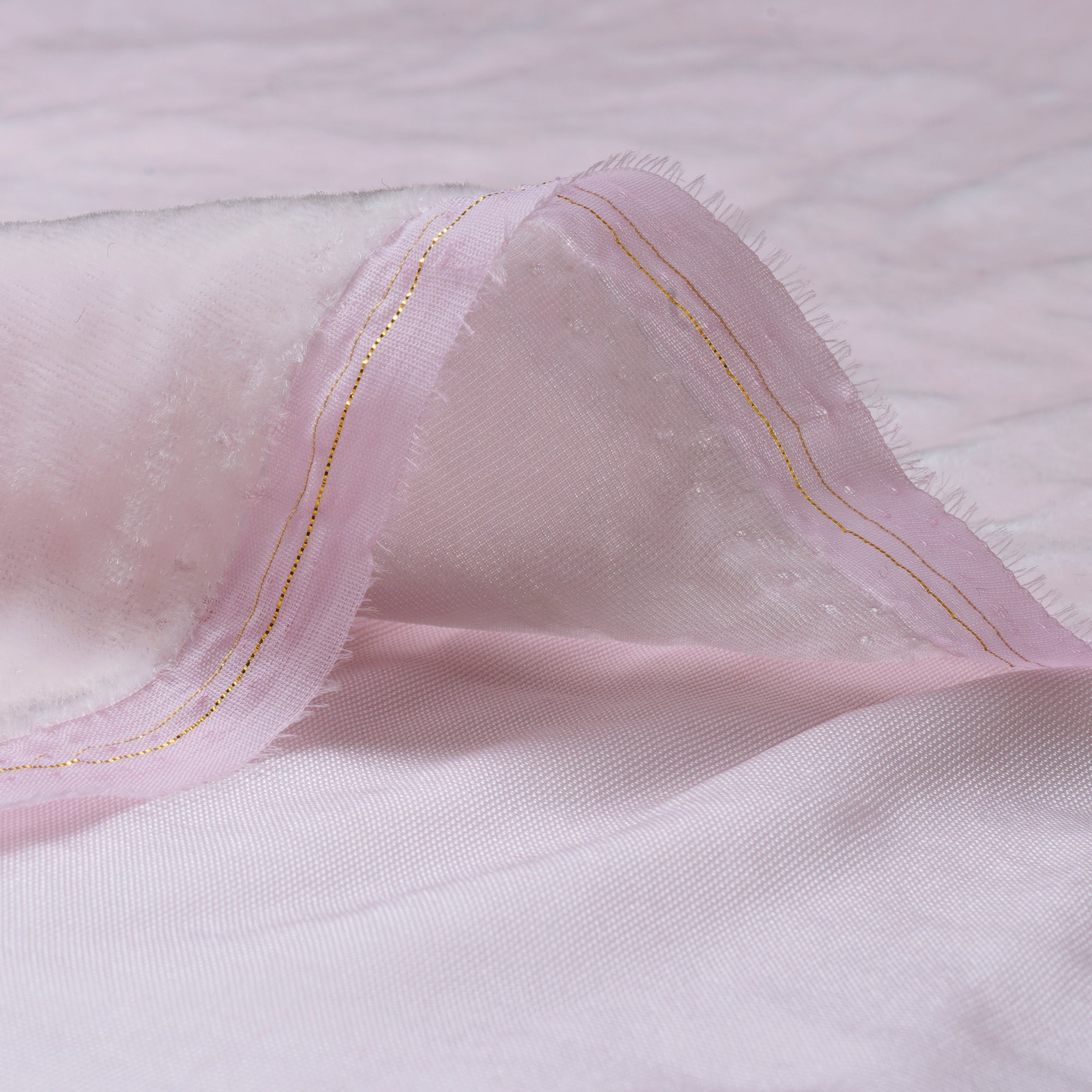 Baby Pink Imported Silk Velvet Fabric