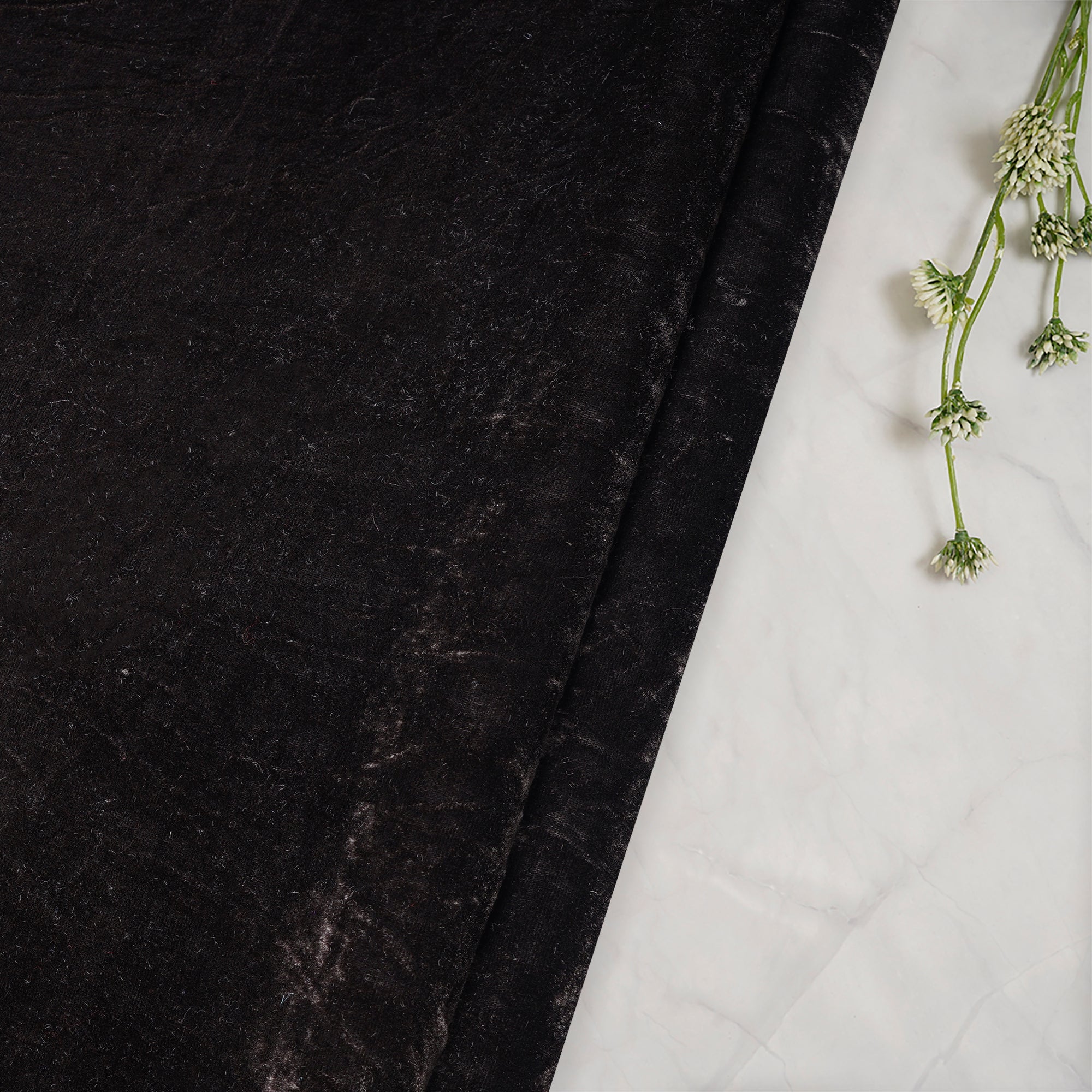 Licorice Imported Silk Velvet Fabric