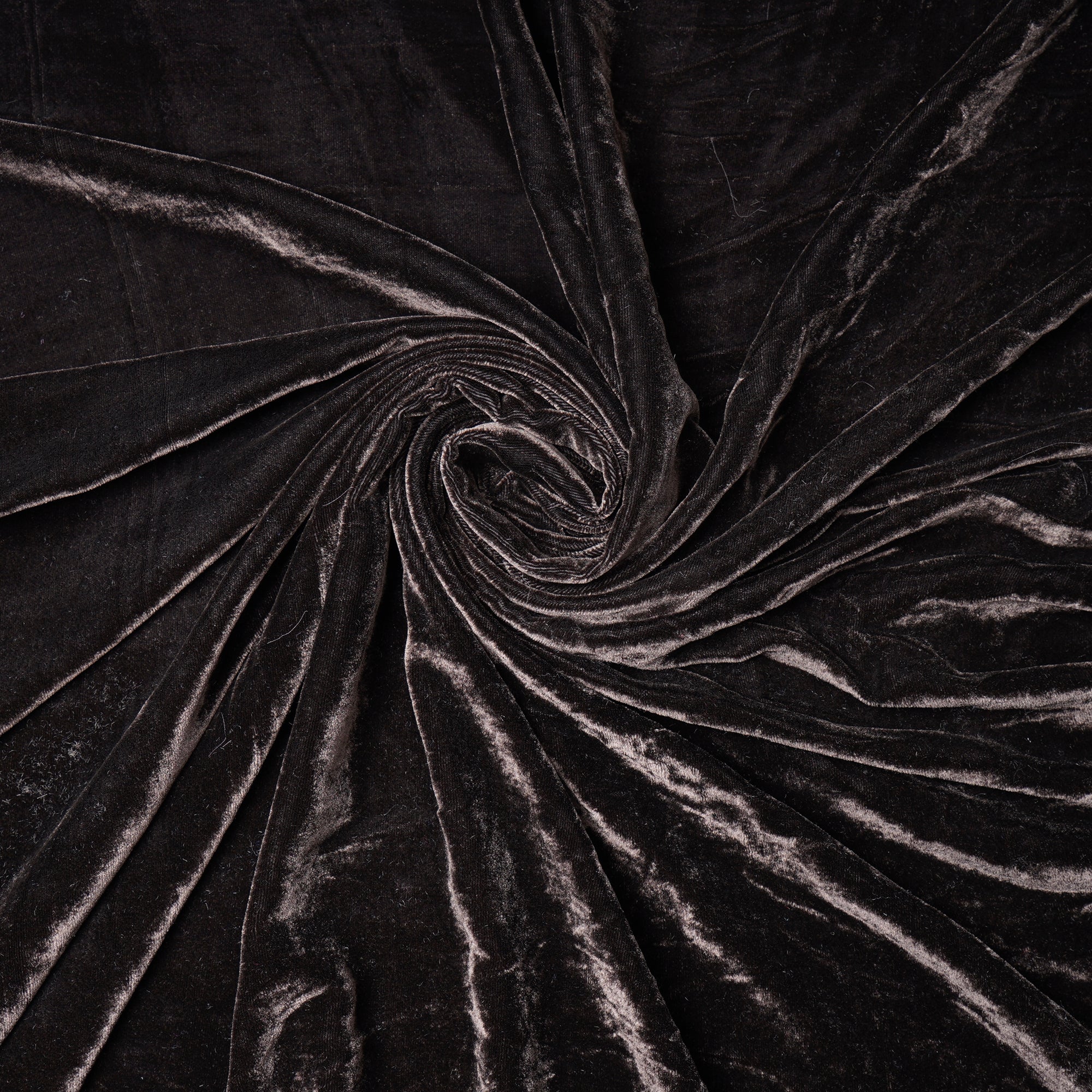 Licorice Imported Silk Velvet Fabric