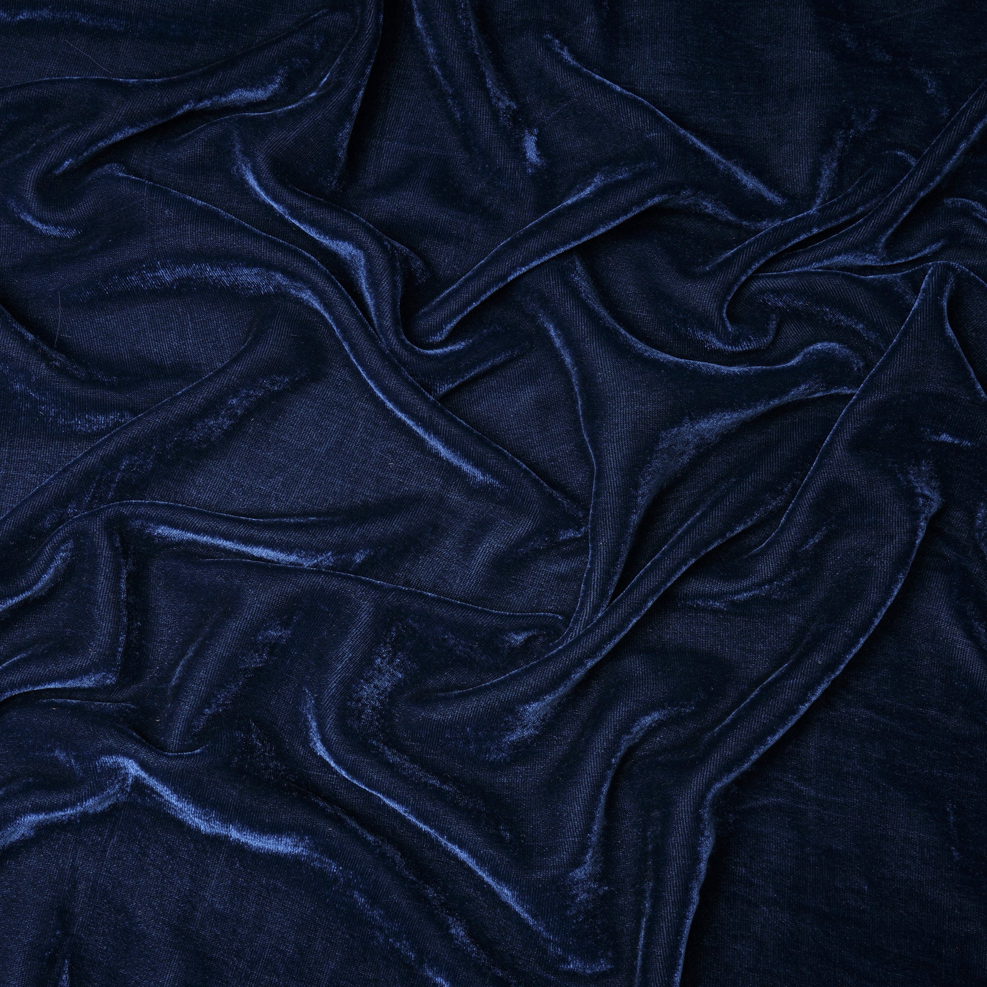 Deep Blue Imported Silk Velvet Fabric