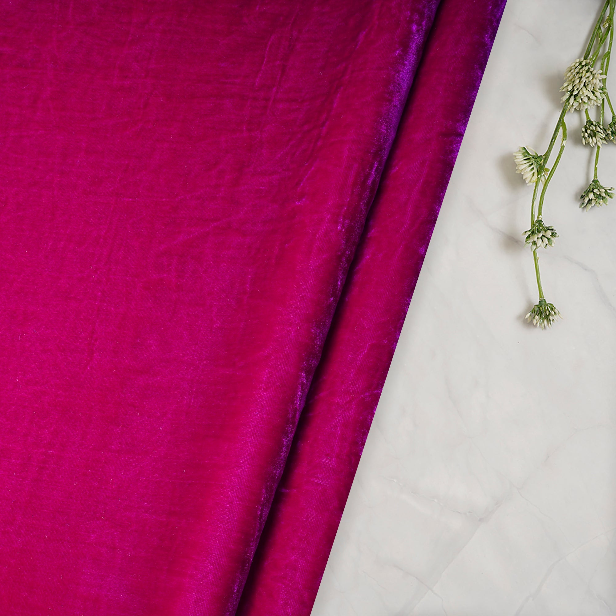 Rani Pink Imported Silk Velvet Fabric