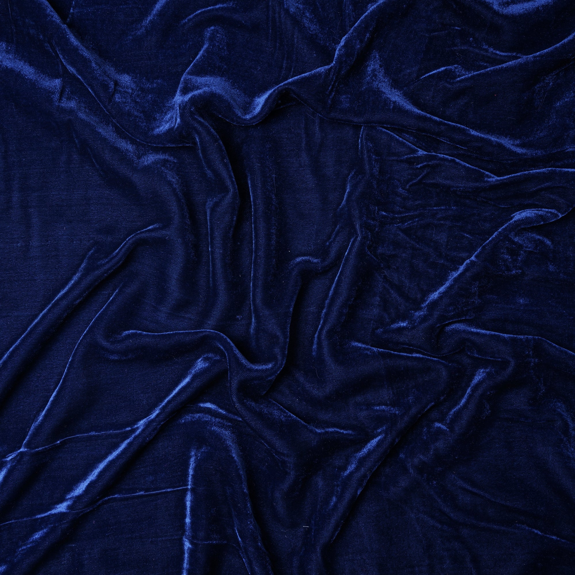 Navy Peony Imported Silk Velvet Fabric