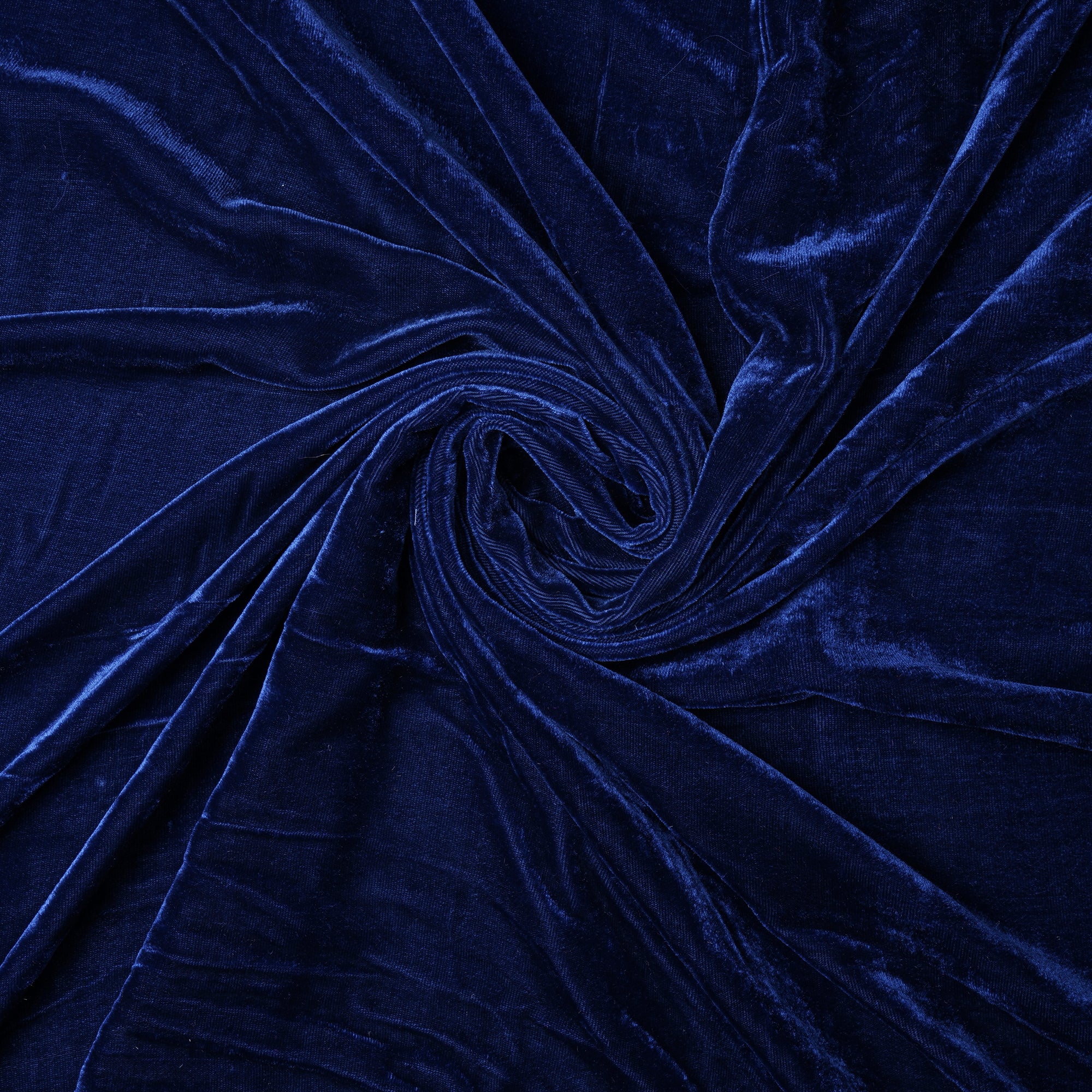 Navy Peony Imported Silk Velvet Fabric