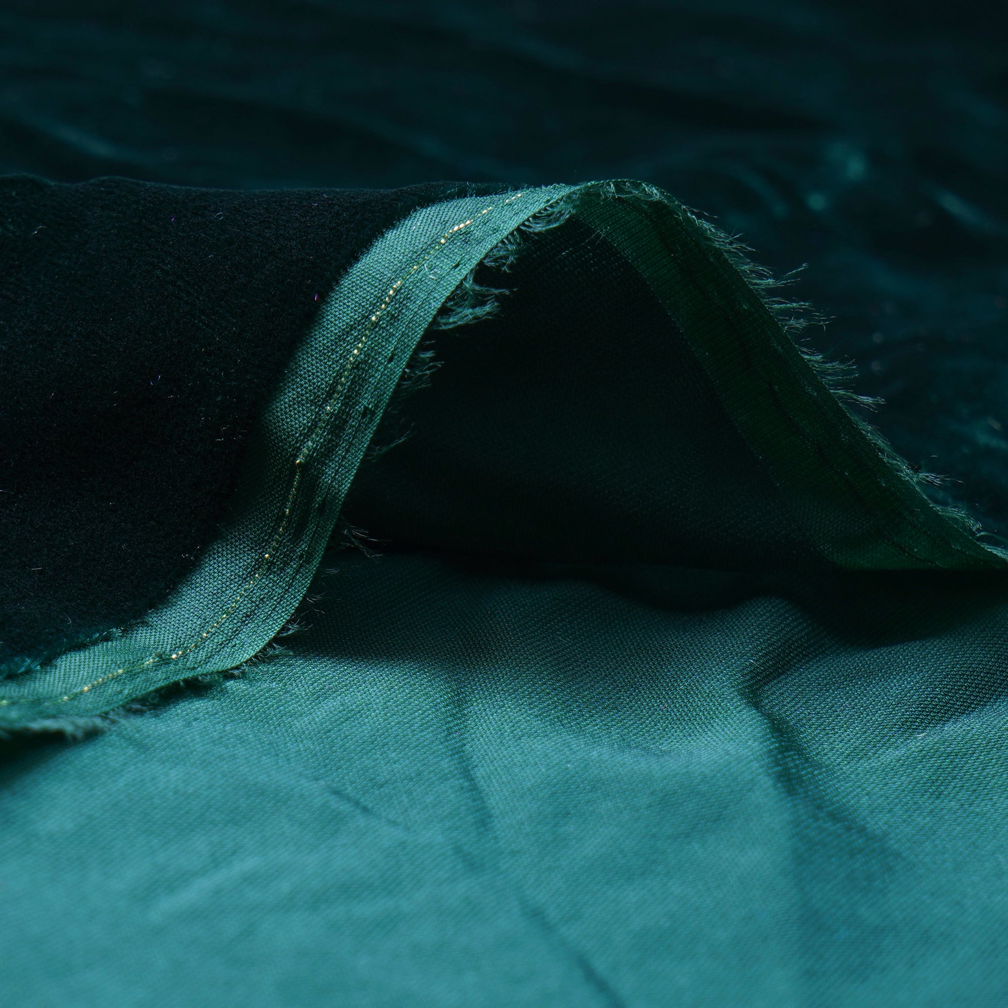 Dark Green Imported Silk Velvet Fabric