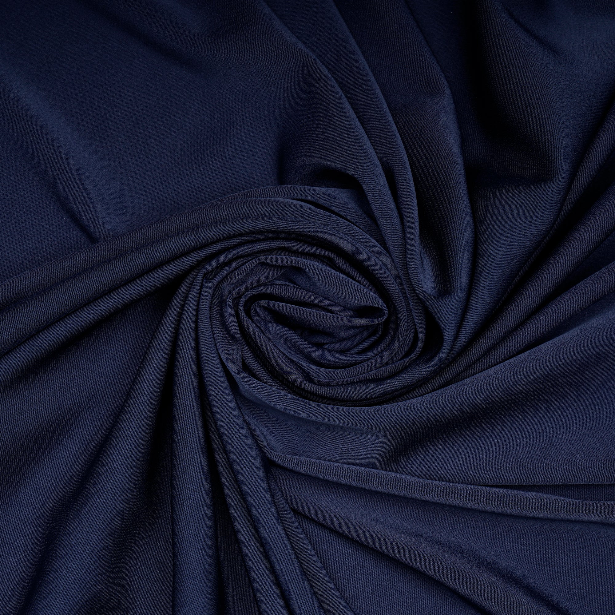 Deep Blue Solid Dyed Imported Prada Crepe Fabric (60" Width)