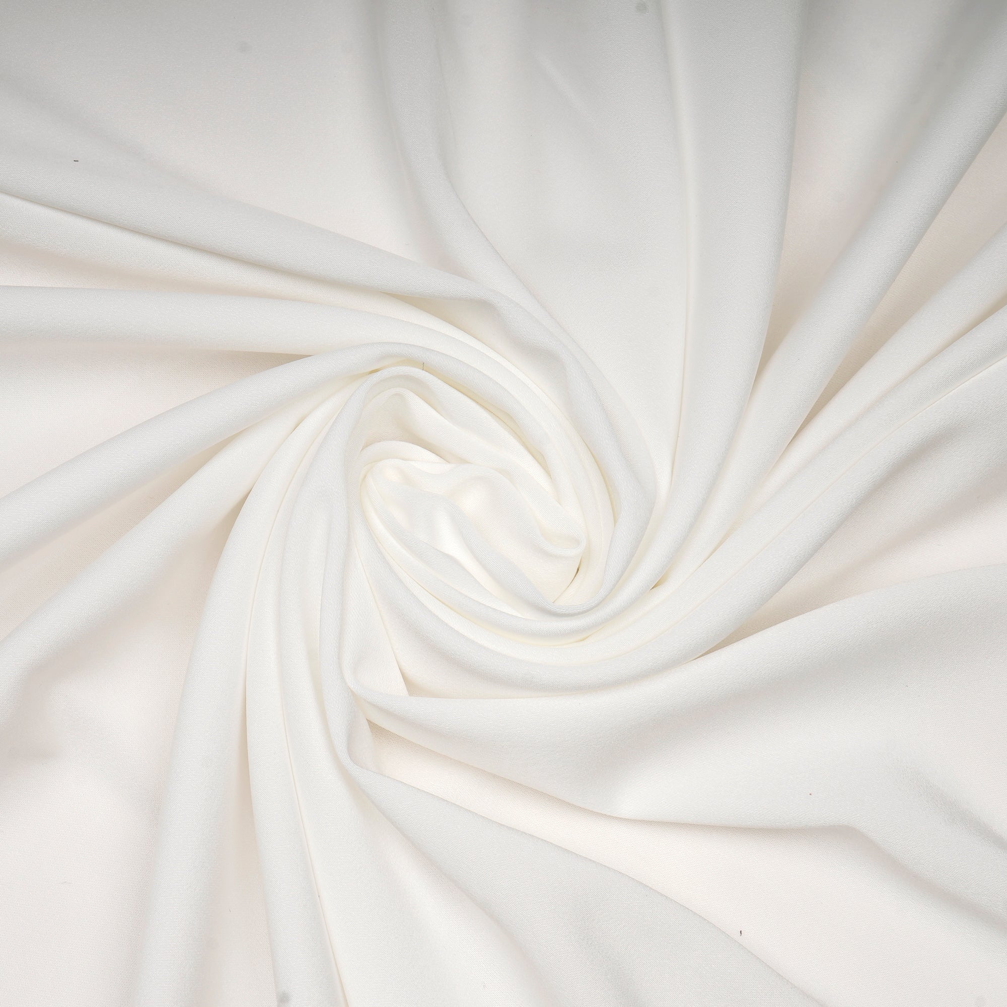 White Solid Dyed Imported Prada Crepe Fabric (60" Width)