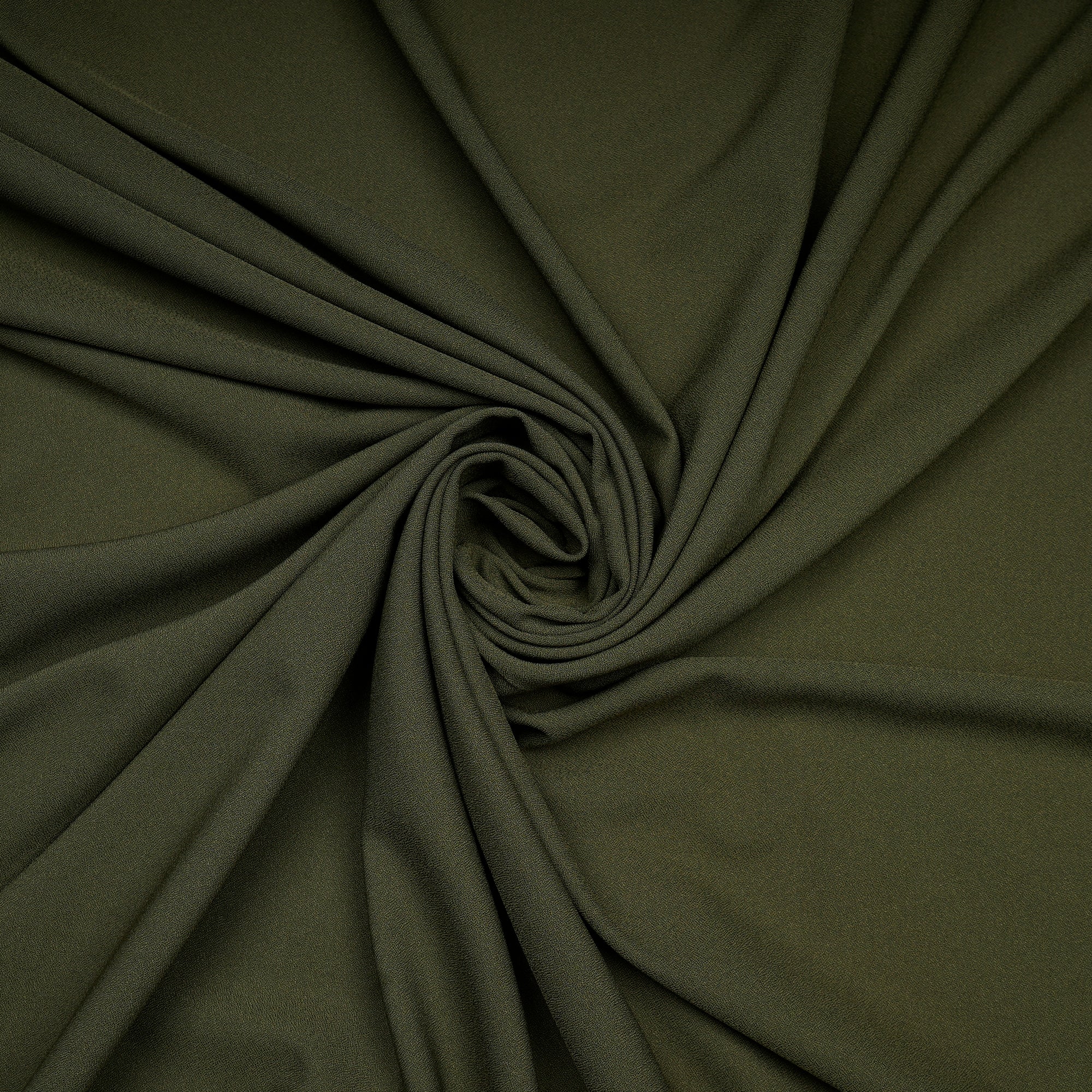Lvy Green Solid Dyed Imported Moss Crepe Fabric (60" Width)