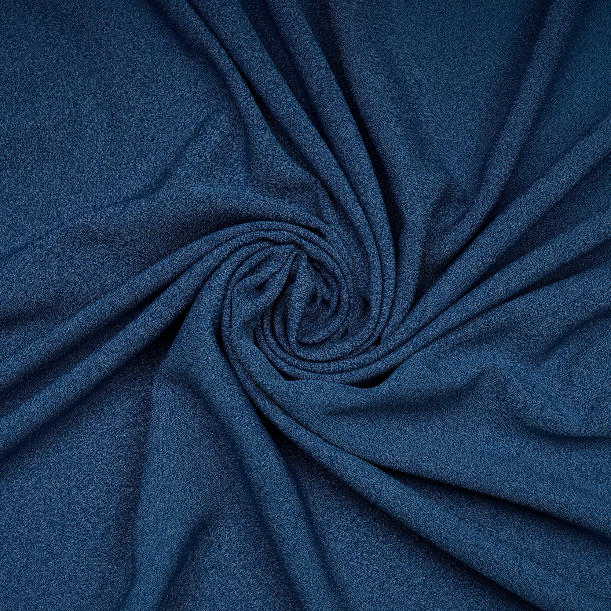 Vallarta Blue Solid Dyed Imported Moss Crepe Fabric (60" Width)