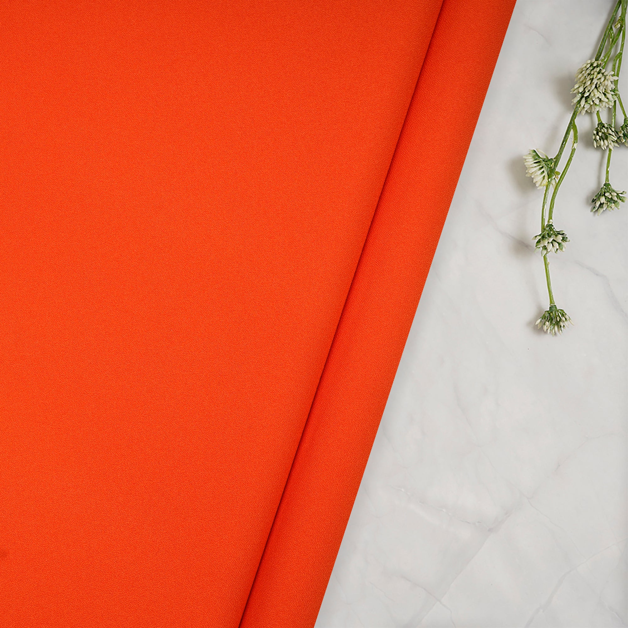 Orange Solid Dyed Imported Moss Crepe Fabric (60" Width)