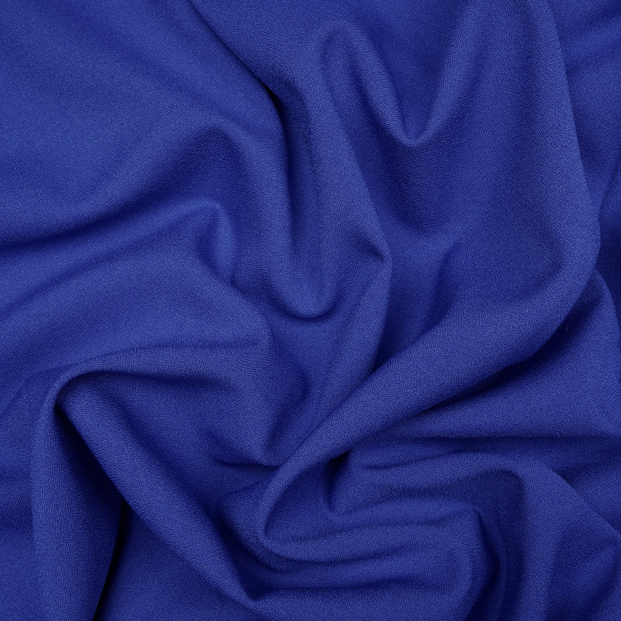 Galaxy Blue Solid Dyed Imported Moss Crepe Fabric (60" Width)