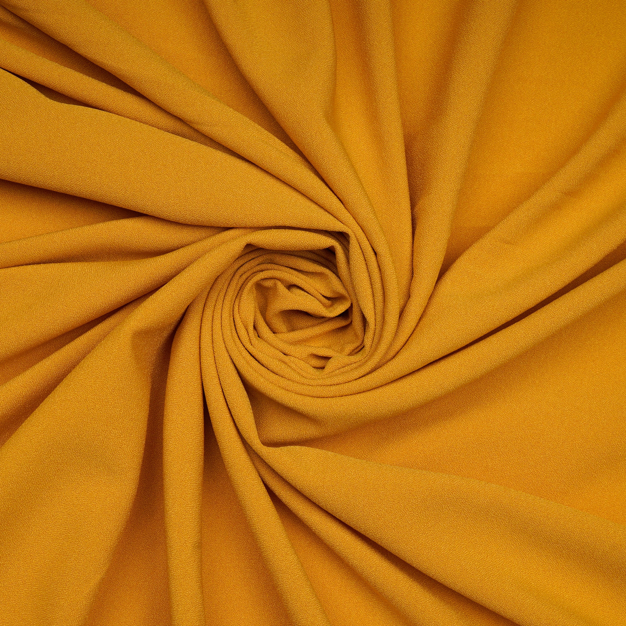 Mustard Solid Dyed Imported Moss Crepe Fabric (60" Width)