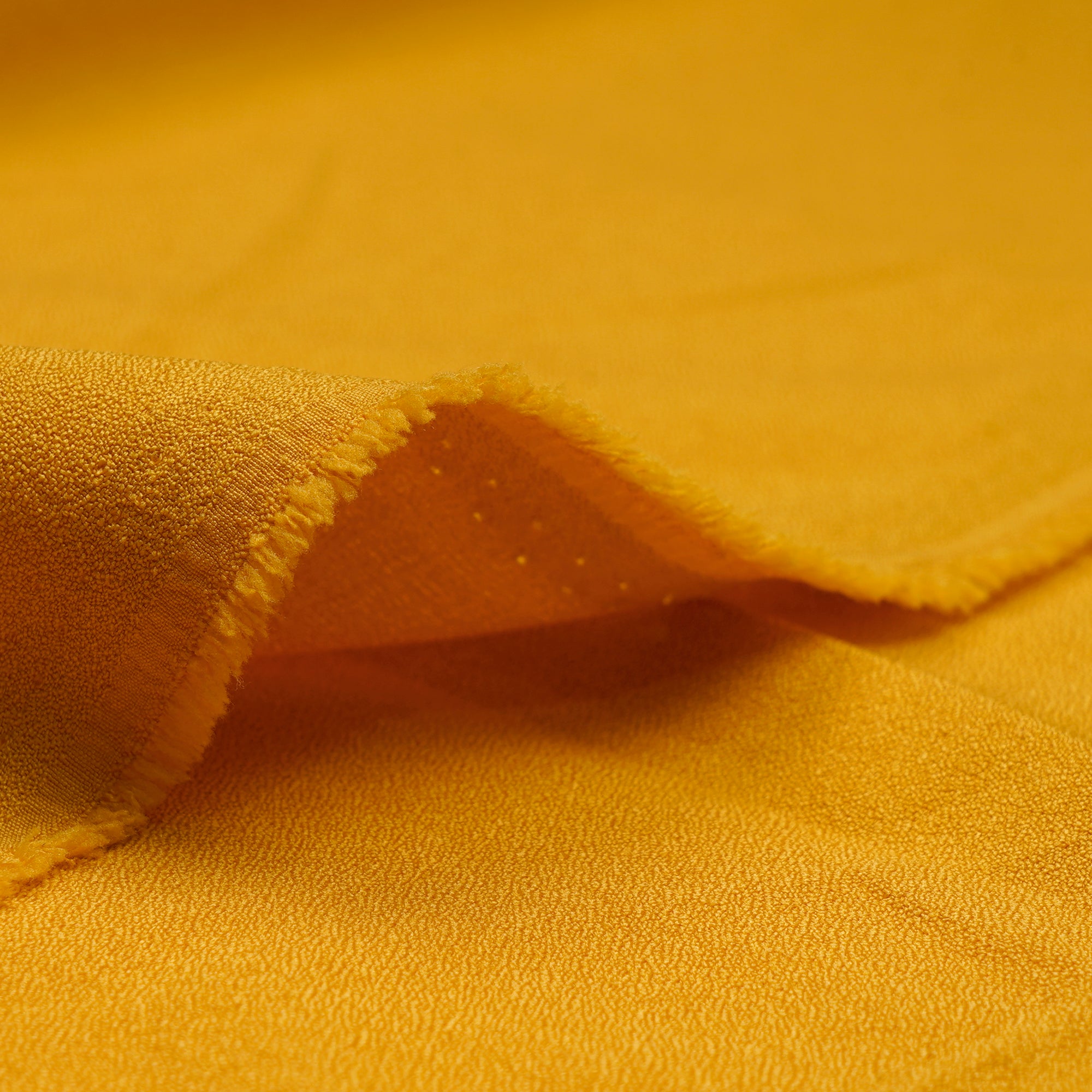 Mustard Solid Dyed Imported Moss Crepe Fabric (60" Width)