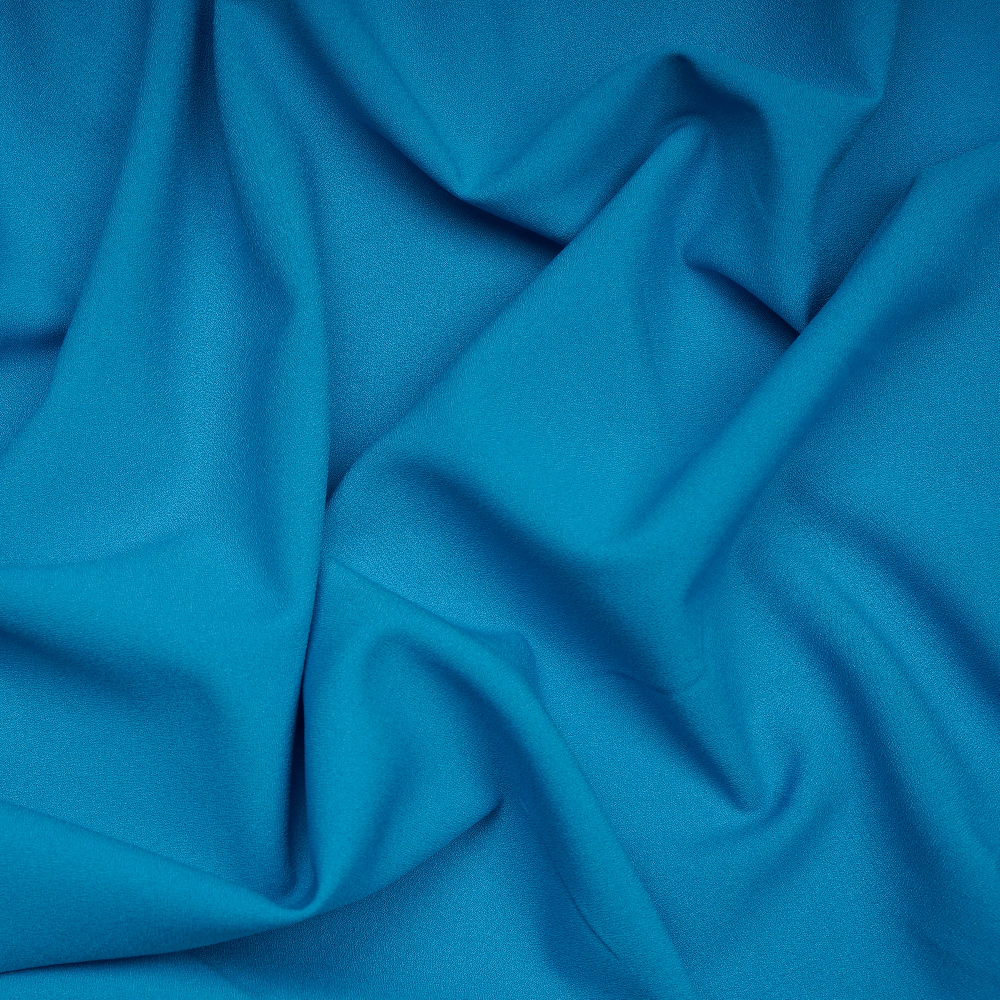 Vivid Blue Solid Dyed Imported Moss Crepe Fabric (60" Width)