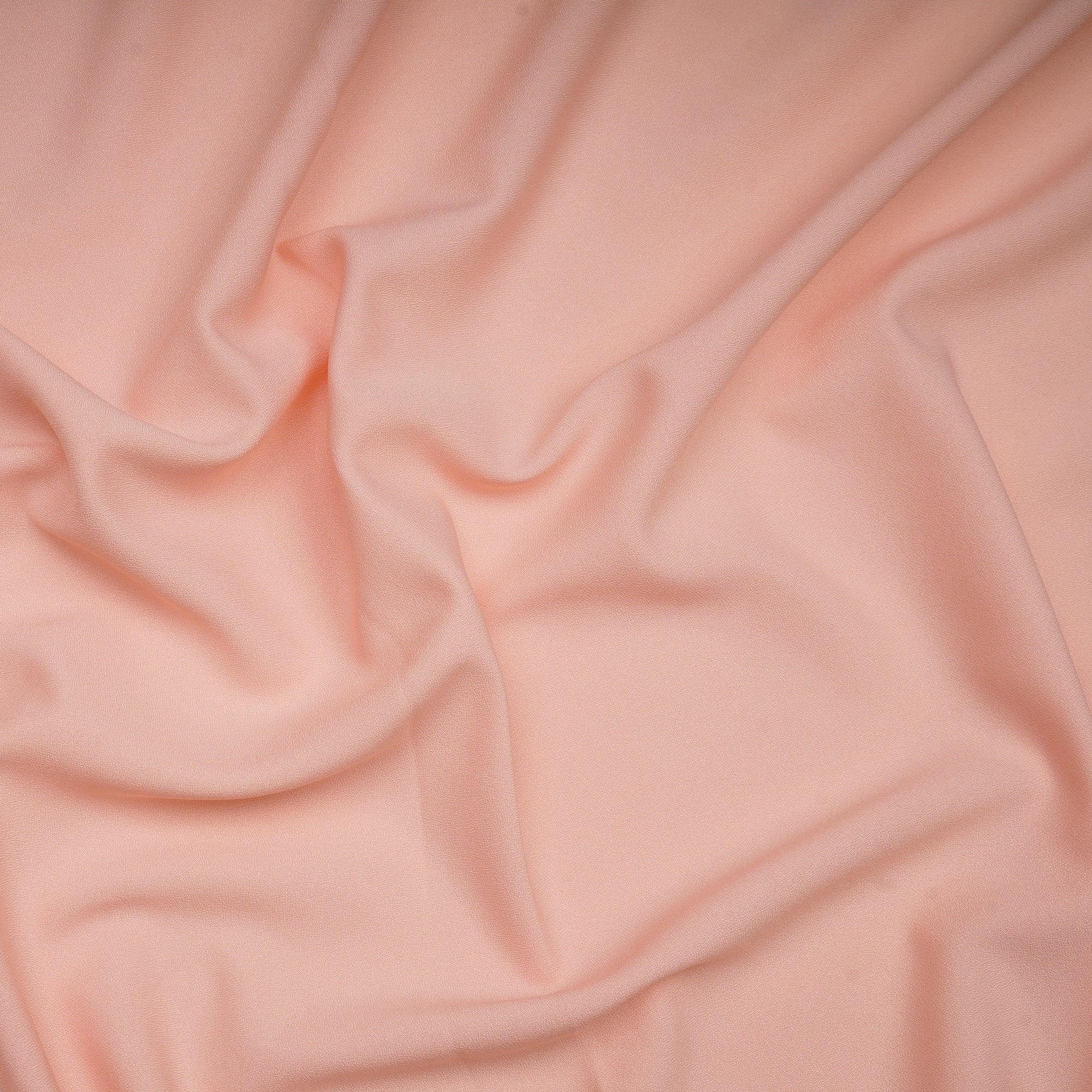 Peach Parfait Solid Dyed Imported Moss Crepe Fabric (60" Width)