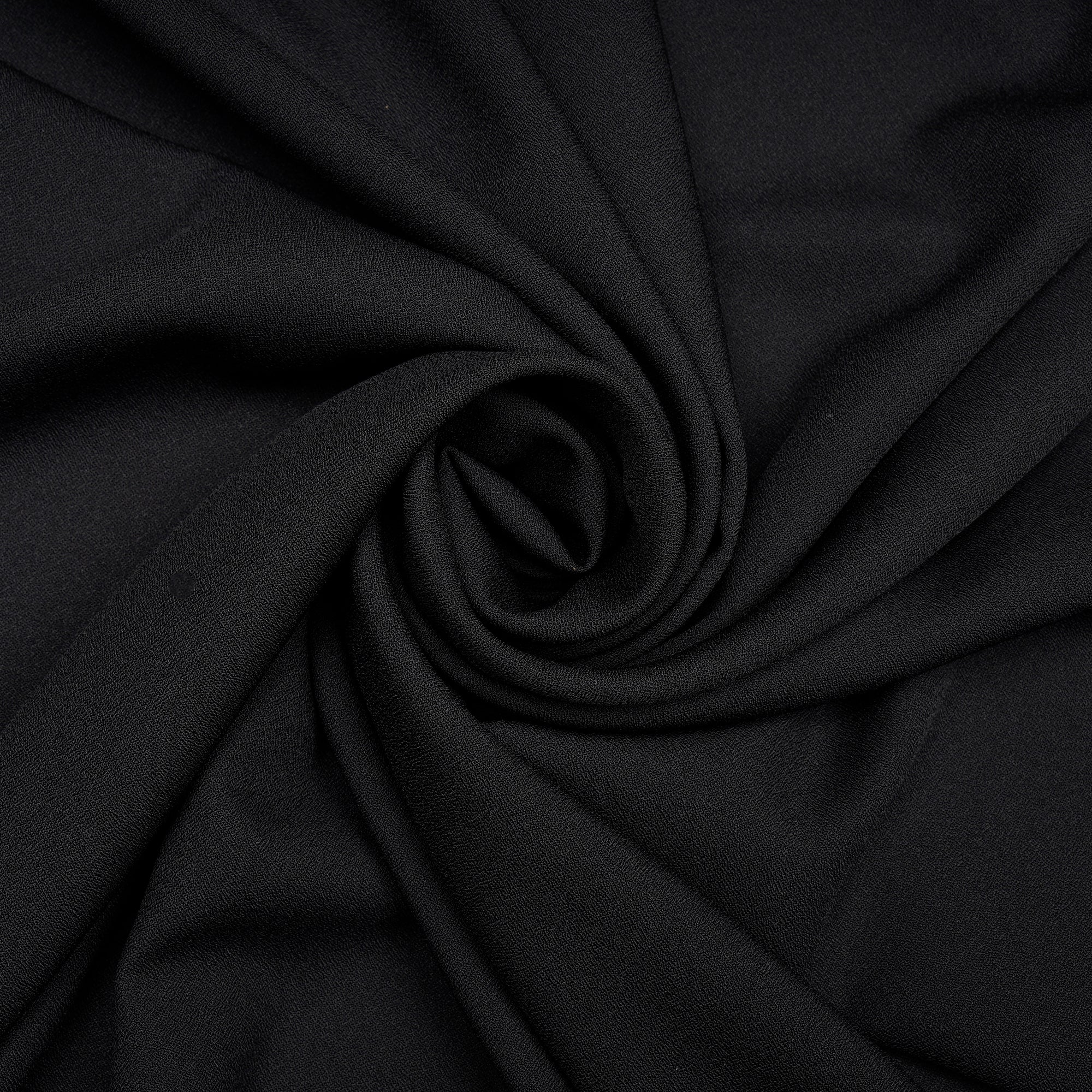 Black Solid Dyed Imported Moss Crepe Fabric (60" Width)
