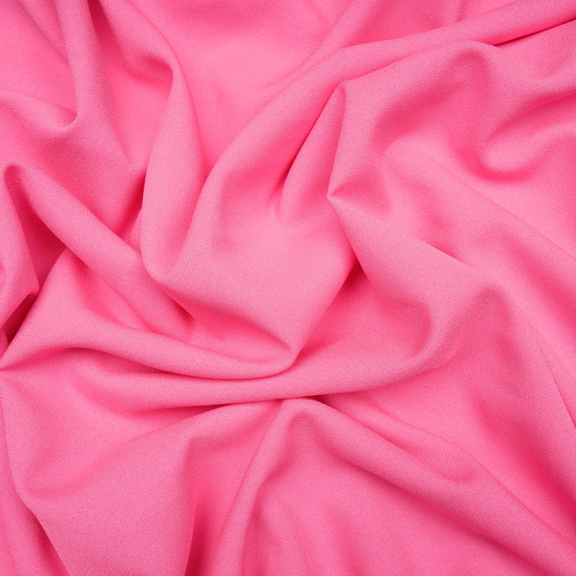 Neon Pink Solid Dyed Imported Moss Crepe Fabric (60" Width)