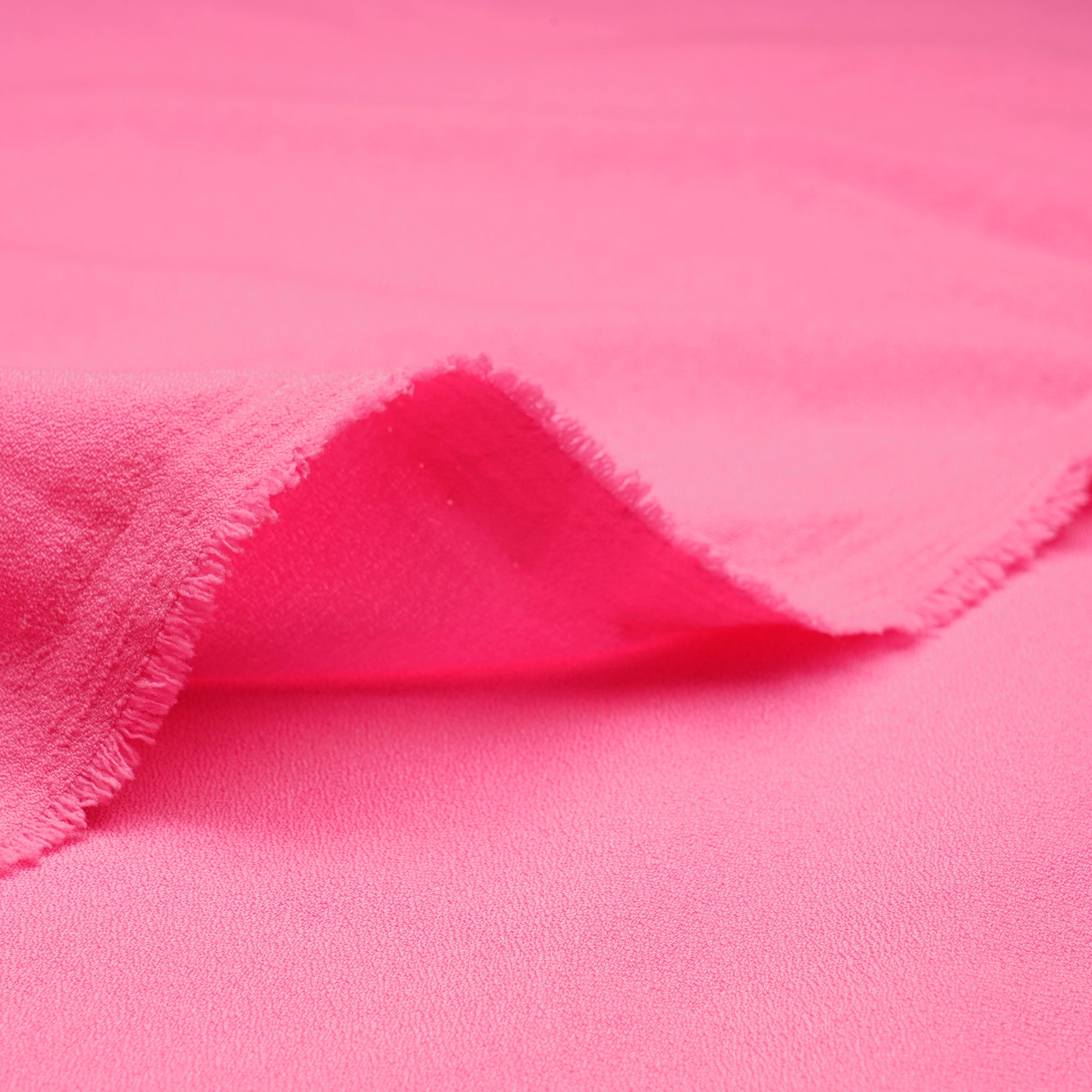 Neon Pink Solid Dyed Imported Moss Crepe Fabric (60" Width)