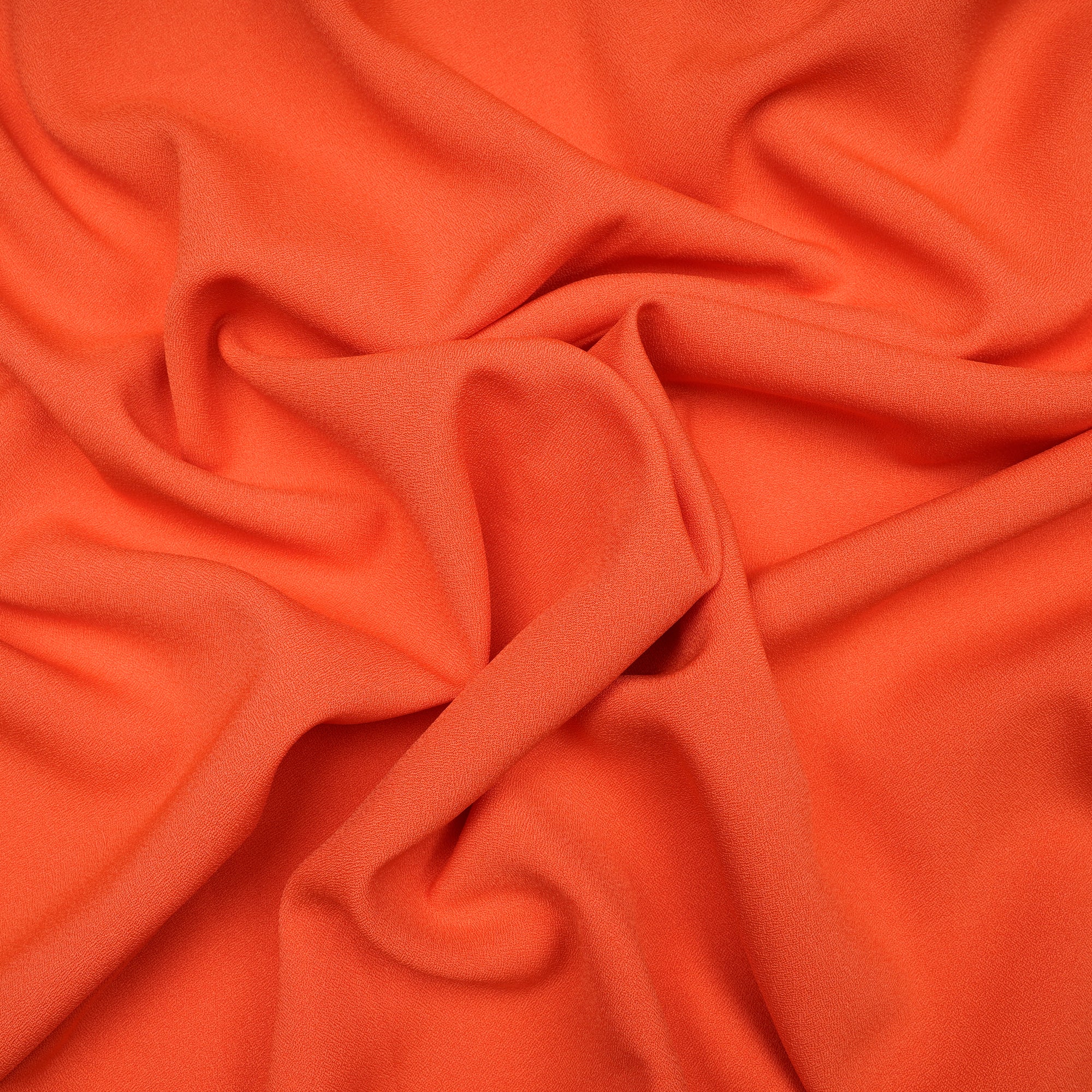 Orangeade Solid Dyed Imported Moss Crepe Fabric (60" Width)