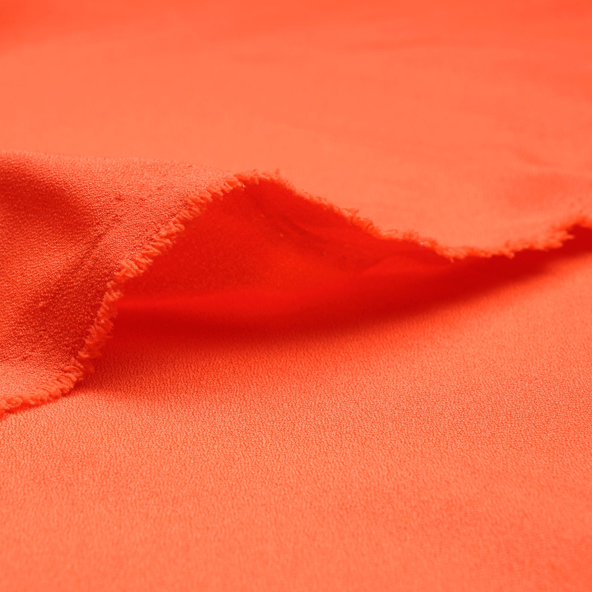 Orangeade Solid Dyed Imported Moss Crepe Fabric (60" Width)