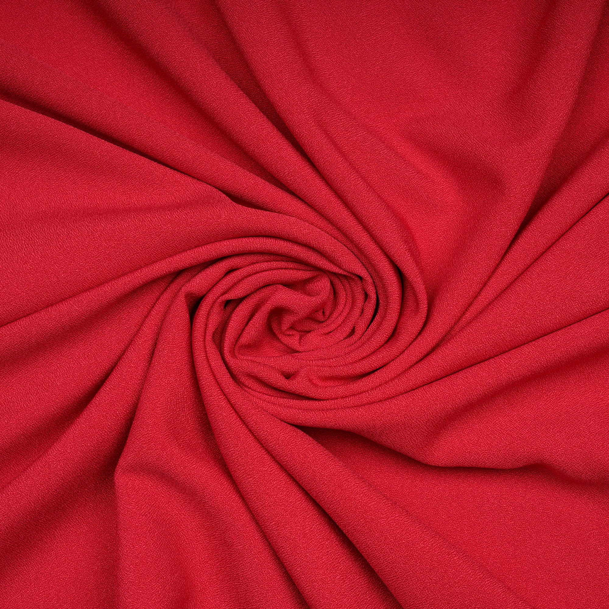 Red Solid Dyed Imported Moss Crepe Fabric (60" Width)