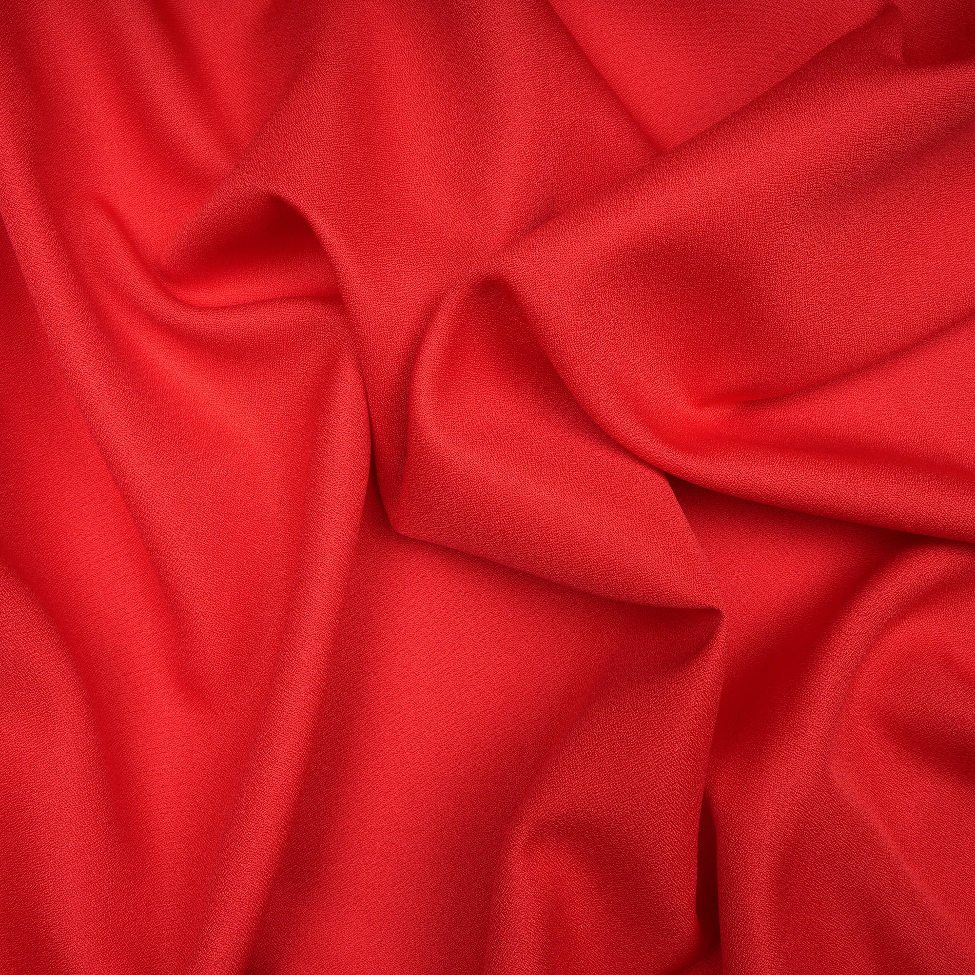 Red Alert Solid Dyed Imported Amazon Moss Crepe Fabric (60" Width)