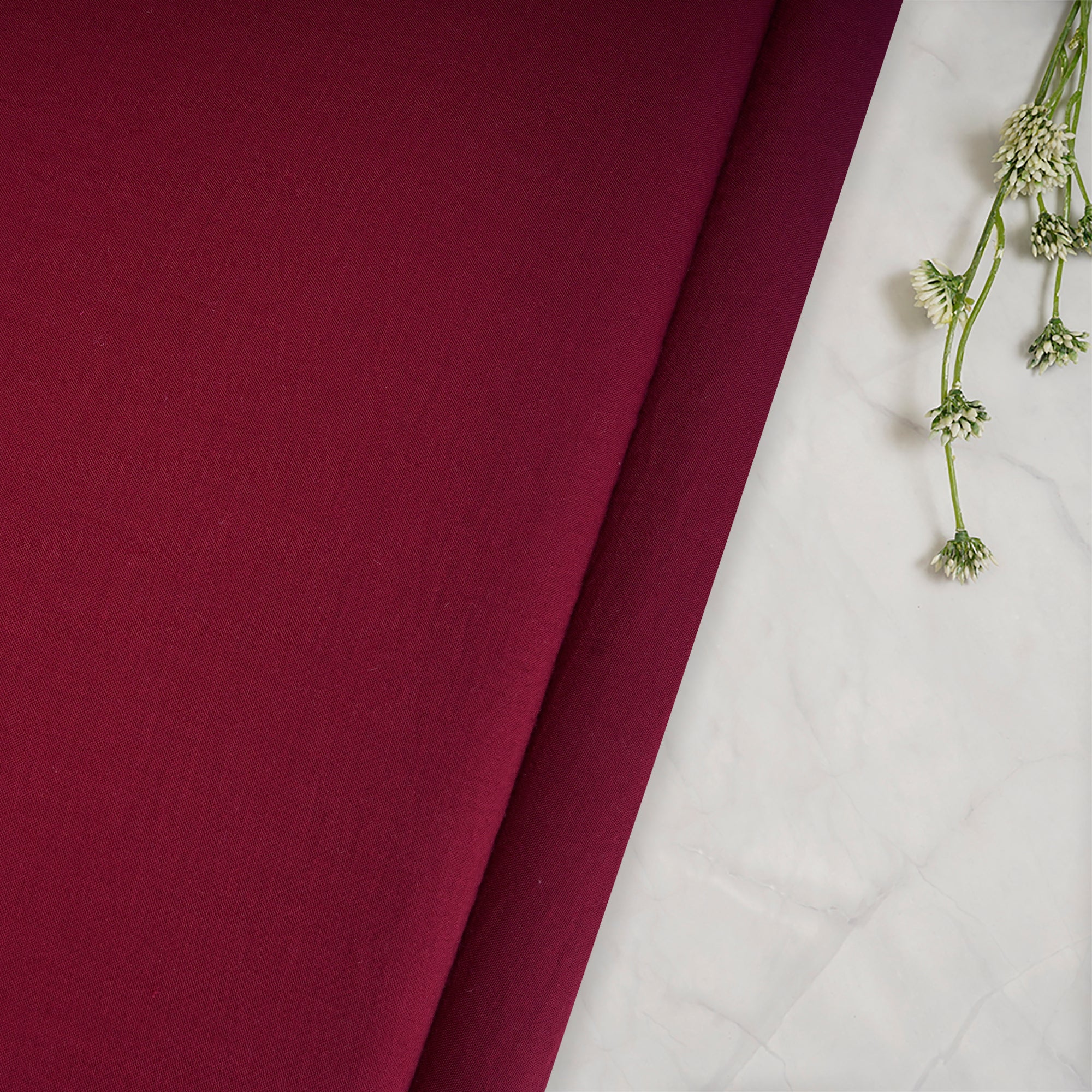 Maroon Solid Dyed Imported Ice Voile Fabric (60" Width)