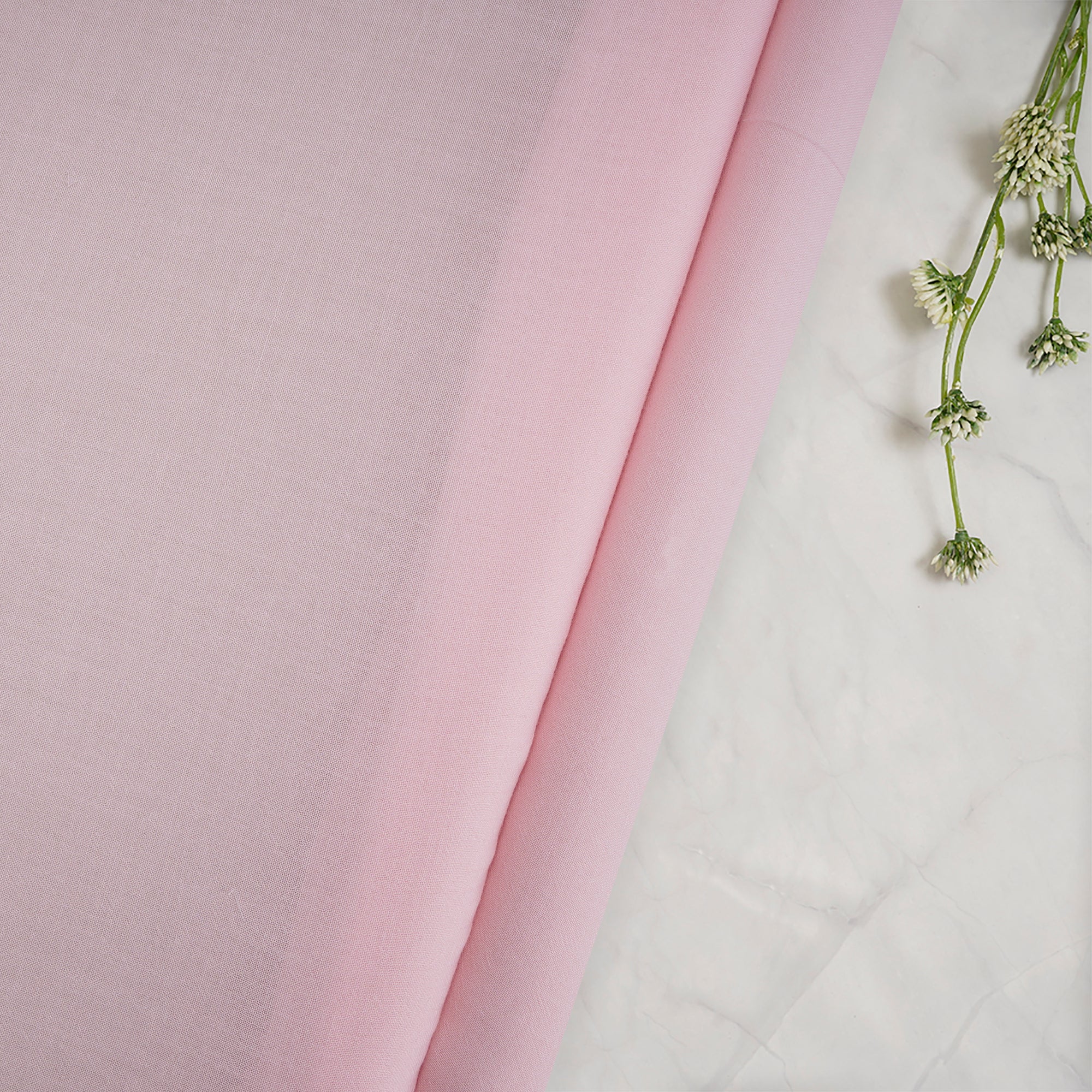 Baby Pink Solid Dyed Imported Ice Voile Fabric (60" Width)