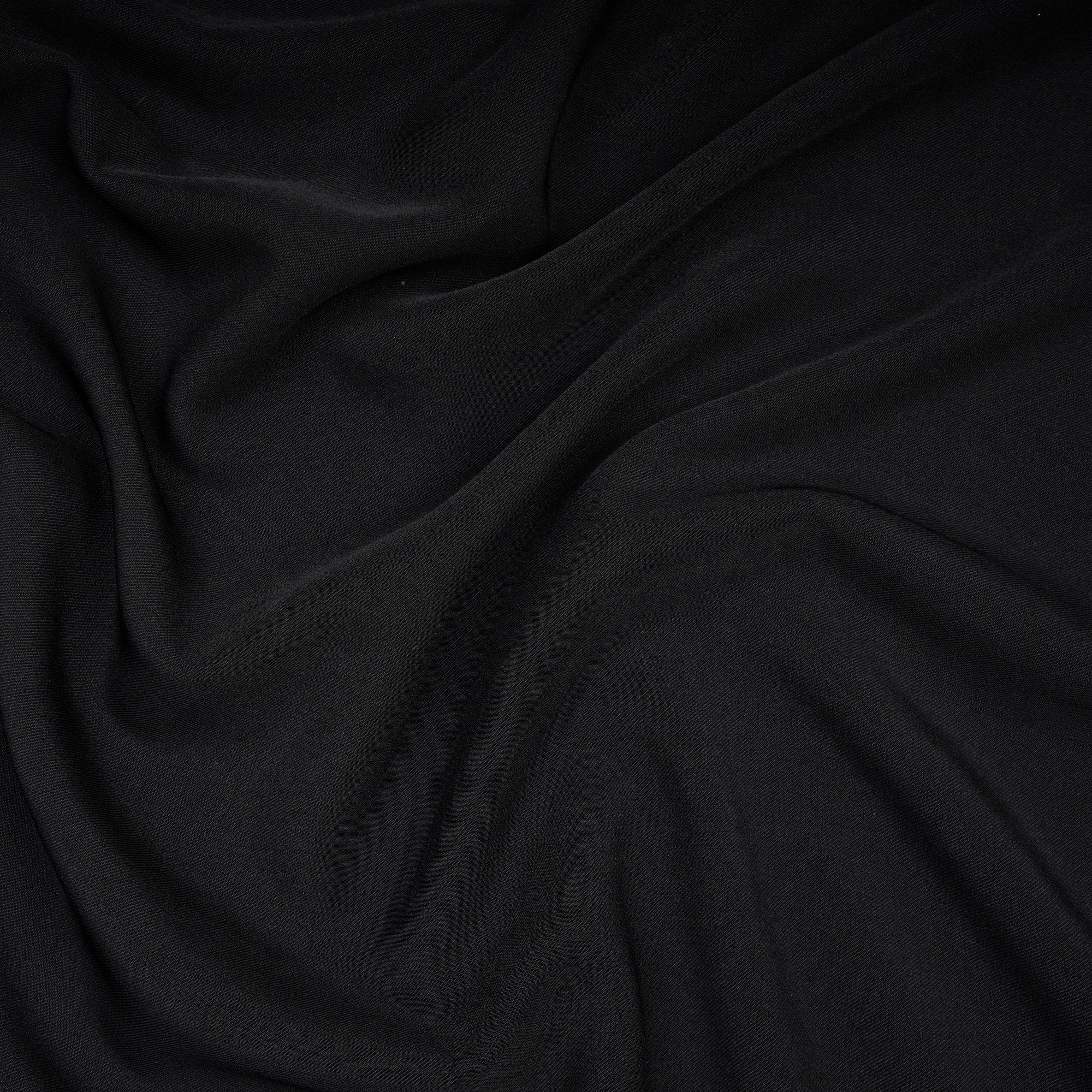 Jet Black Solid Dyed Imported British Twill Fabric (60" Width)