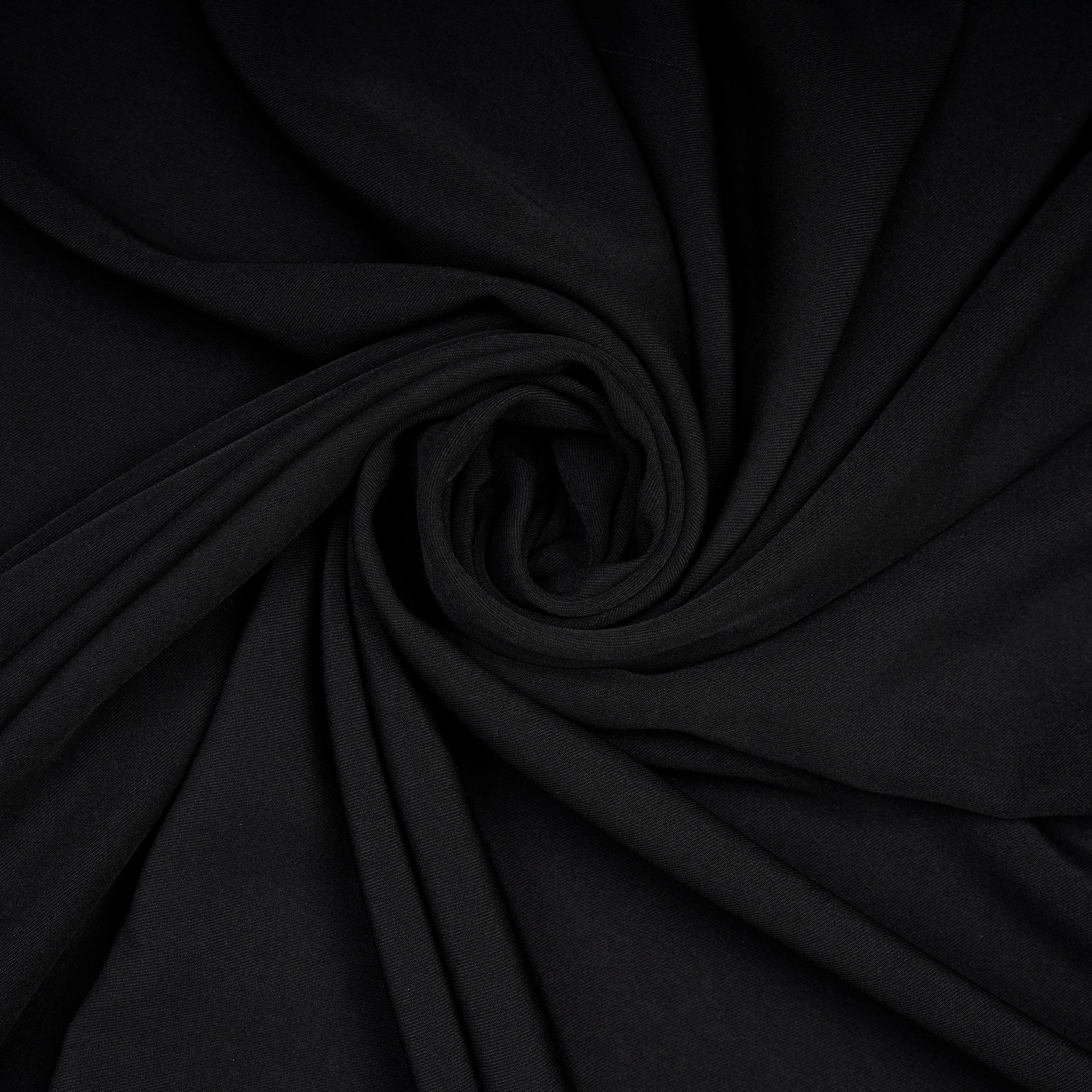 Jet Black Solid Dyed Imported British Twill Fabric (60" Width)