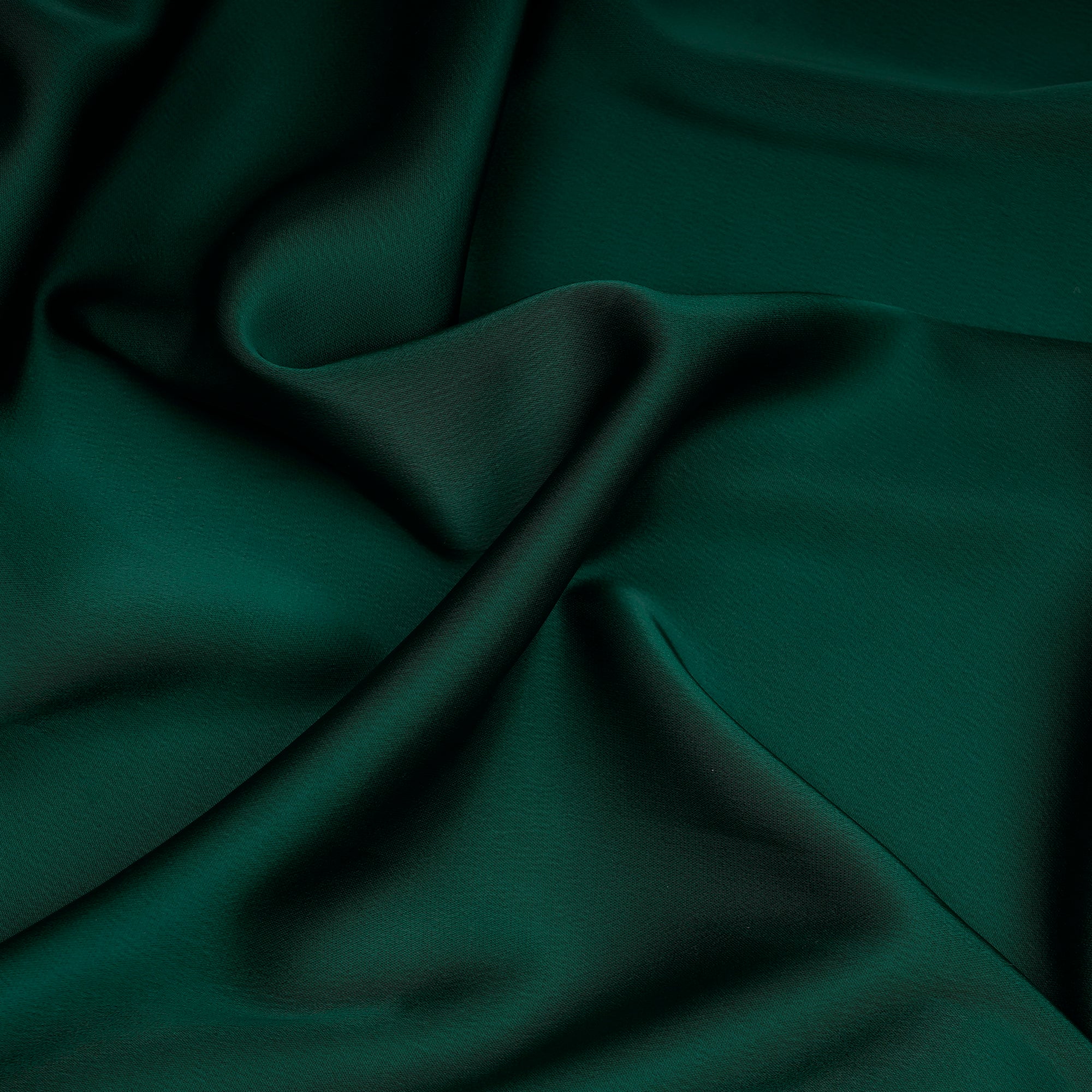 Deep Green Solid Dyed Imported Crunchy Satin Fabric (60" Width)