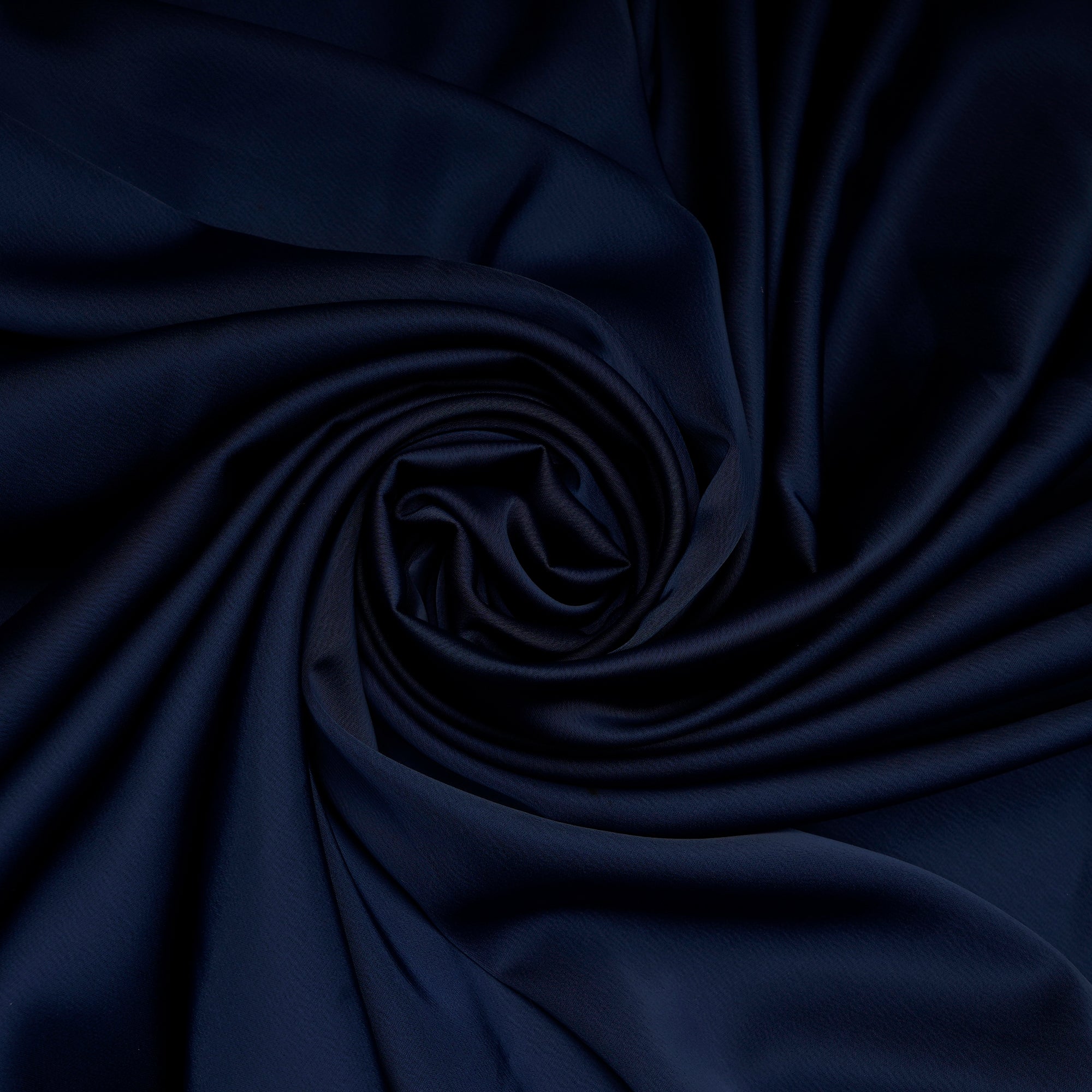 Deep Blue Solid Dyed Imported Crunchy Satin Fabric (60" Width)
