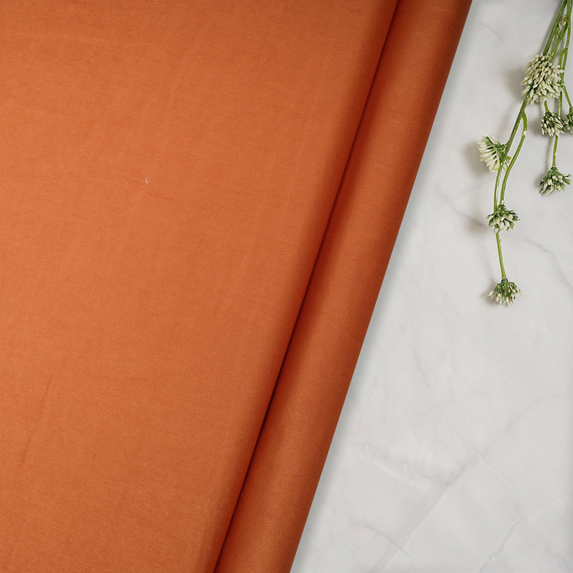 Jaffa Orange Solid Dyed Imported Velvet Satin Fabric (60" Width)