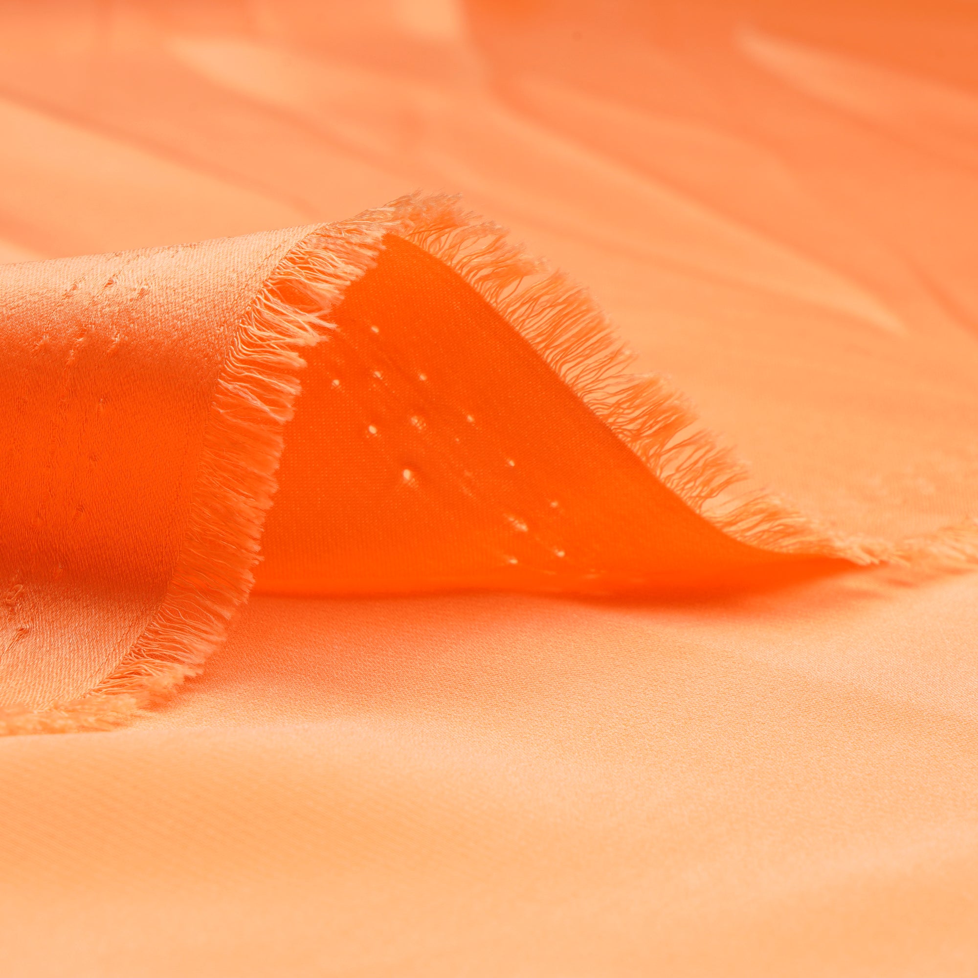 Tangerine Solid Dyed Imported Velvet Satin Fabric (60" Width)